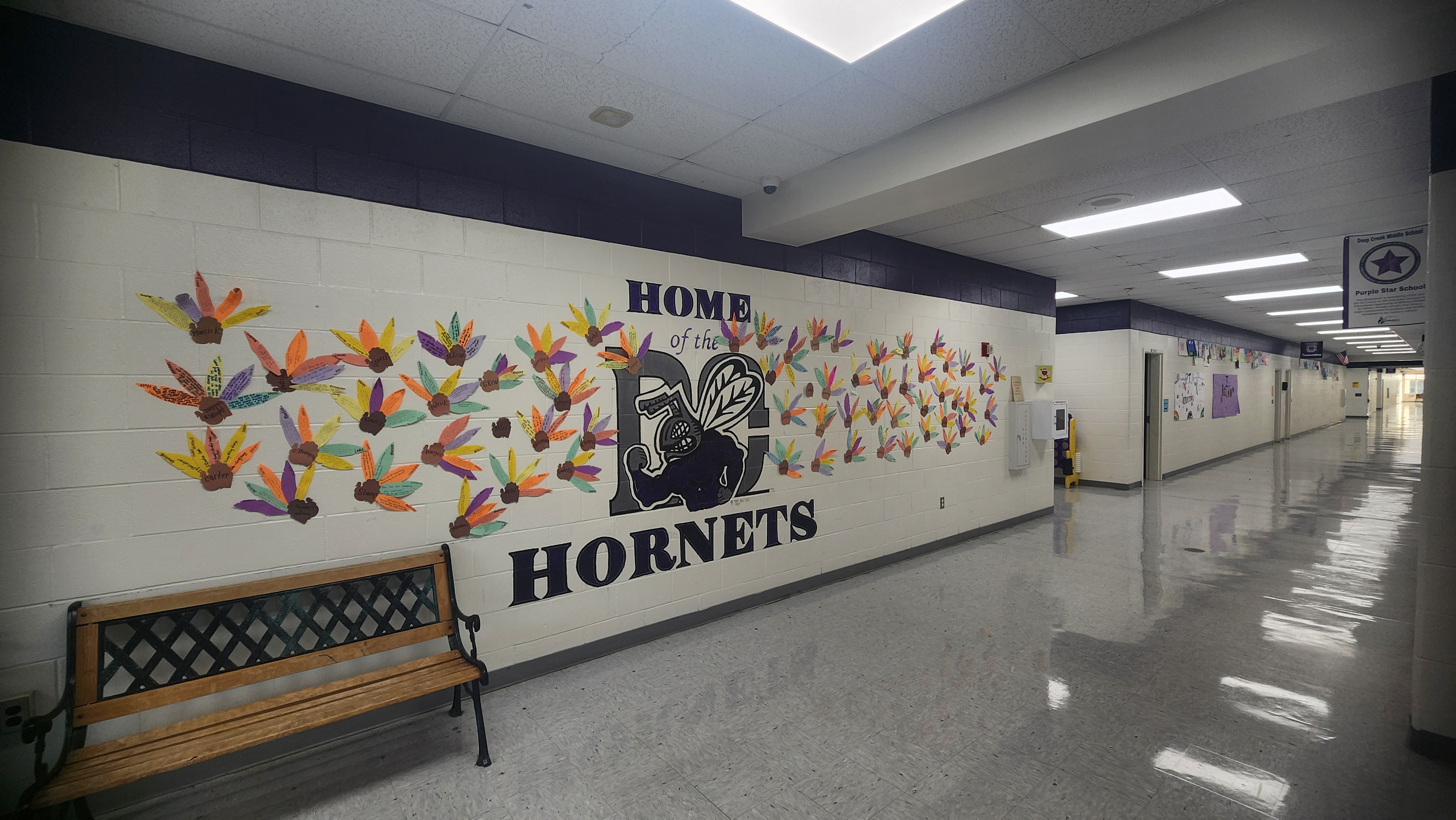 Our halls filled with turkeys that showcase how thankful are staff are for each other. 