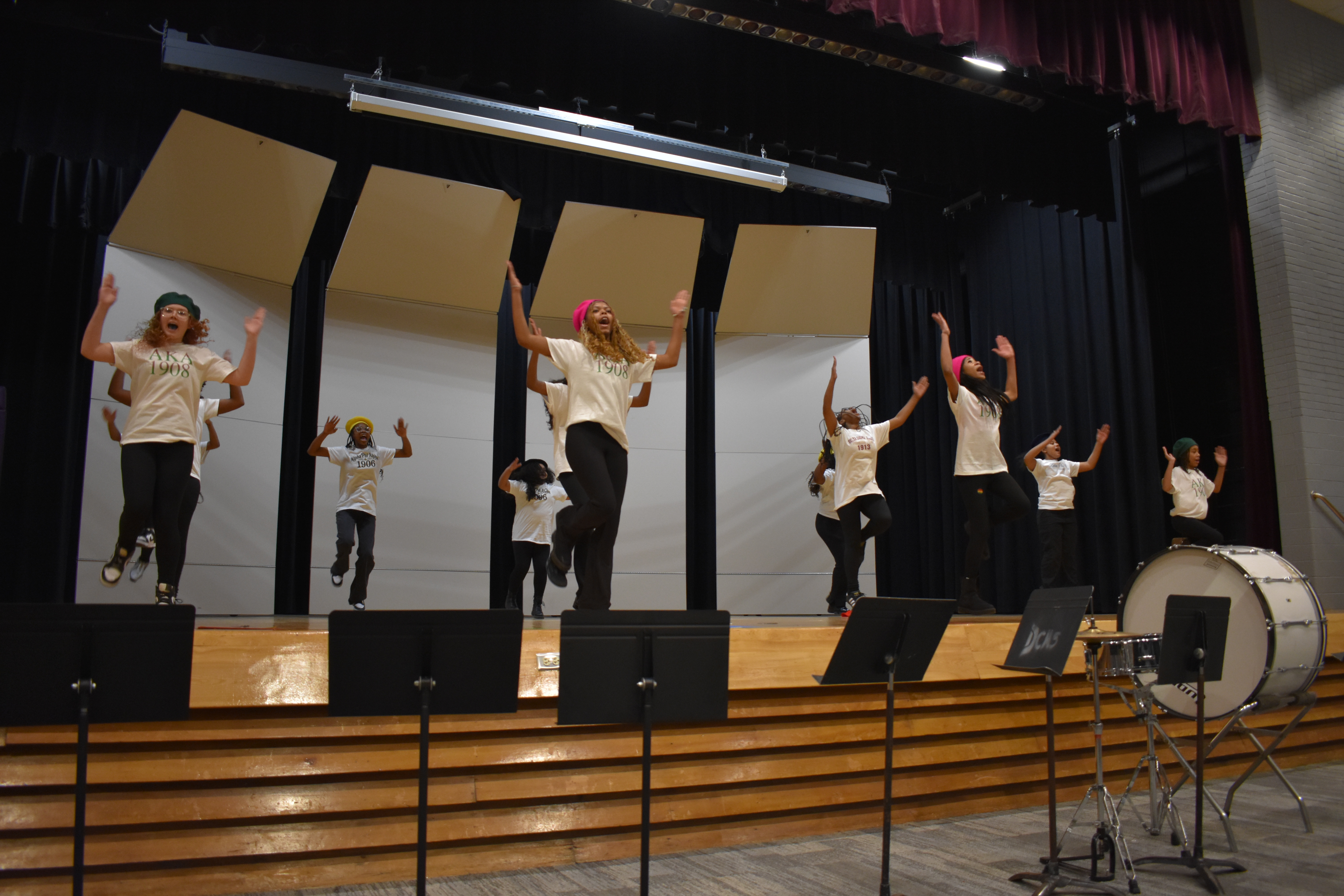 Step team at the Black History Month Assembly