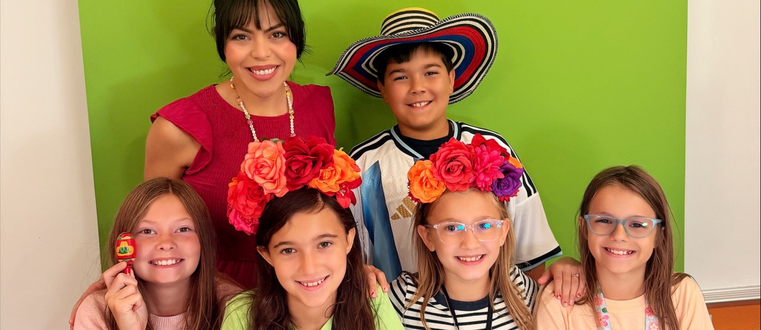 Mrs. Sanchez and the GFE News Team sharing information about Hispanic Heritage Month.