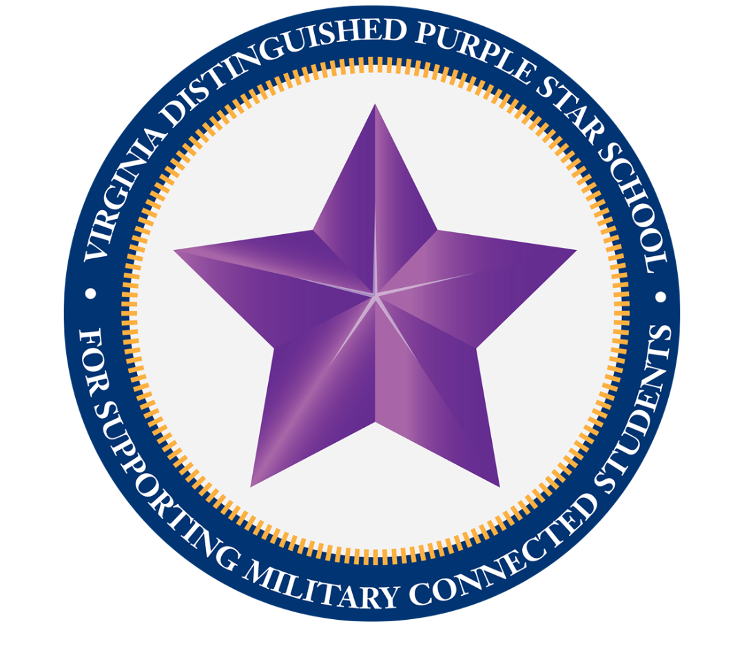 Virginia Distinguished Purple Star School for Supporting Military Connected Students - 2024-2025 Award Year