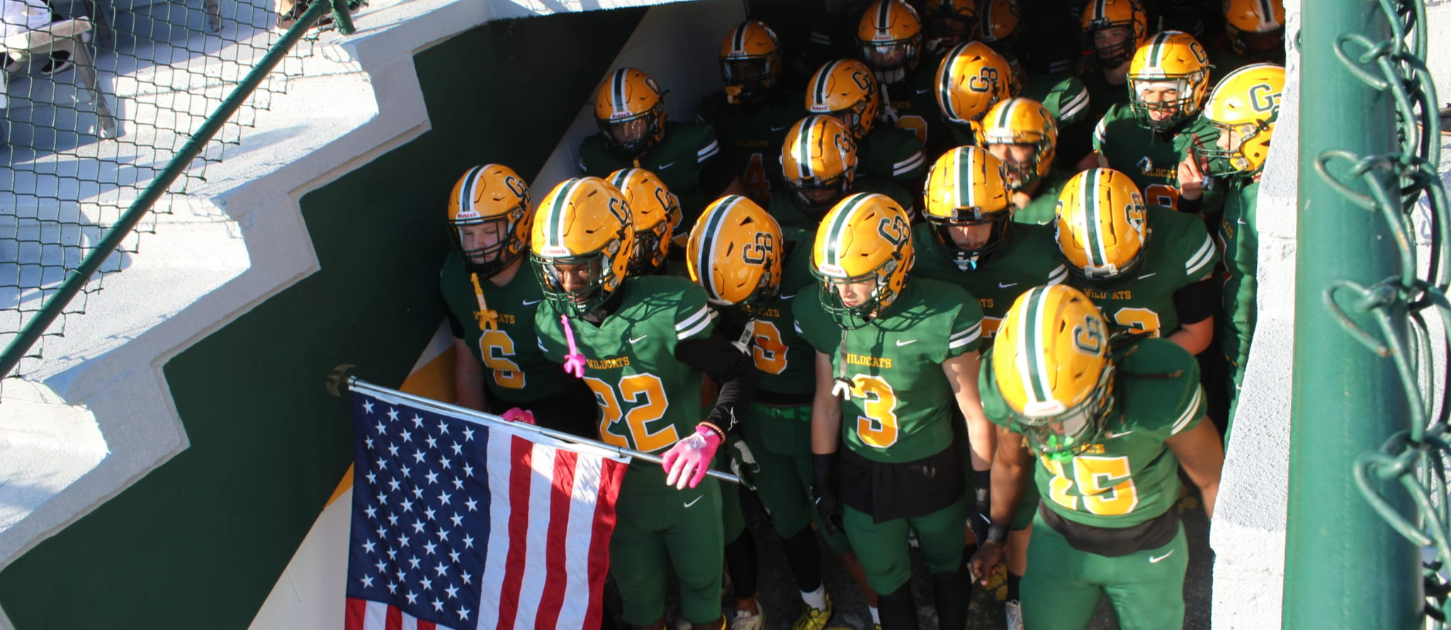 Football coming out of the tunnel