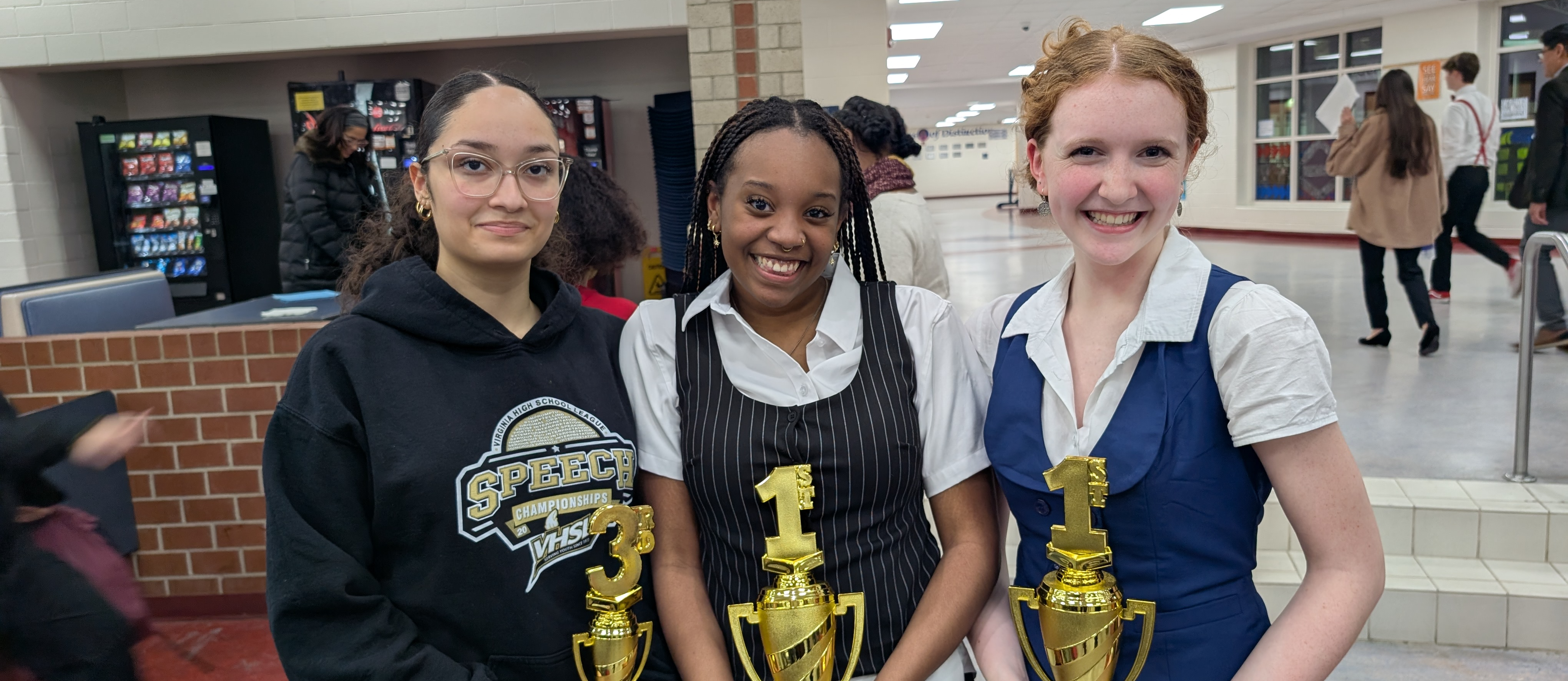 Speech Winners with Trophies