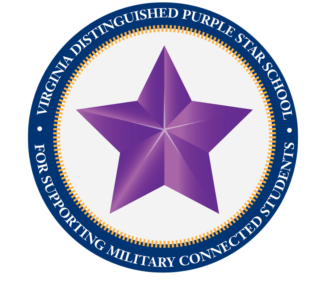 Virginia Distinguished Purple Star School for Supporting Military Connected Students - 2024-2025 Award Year