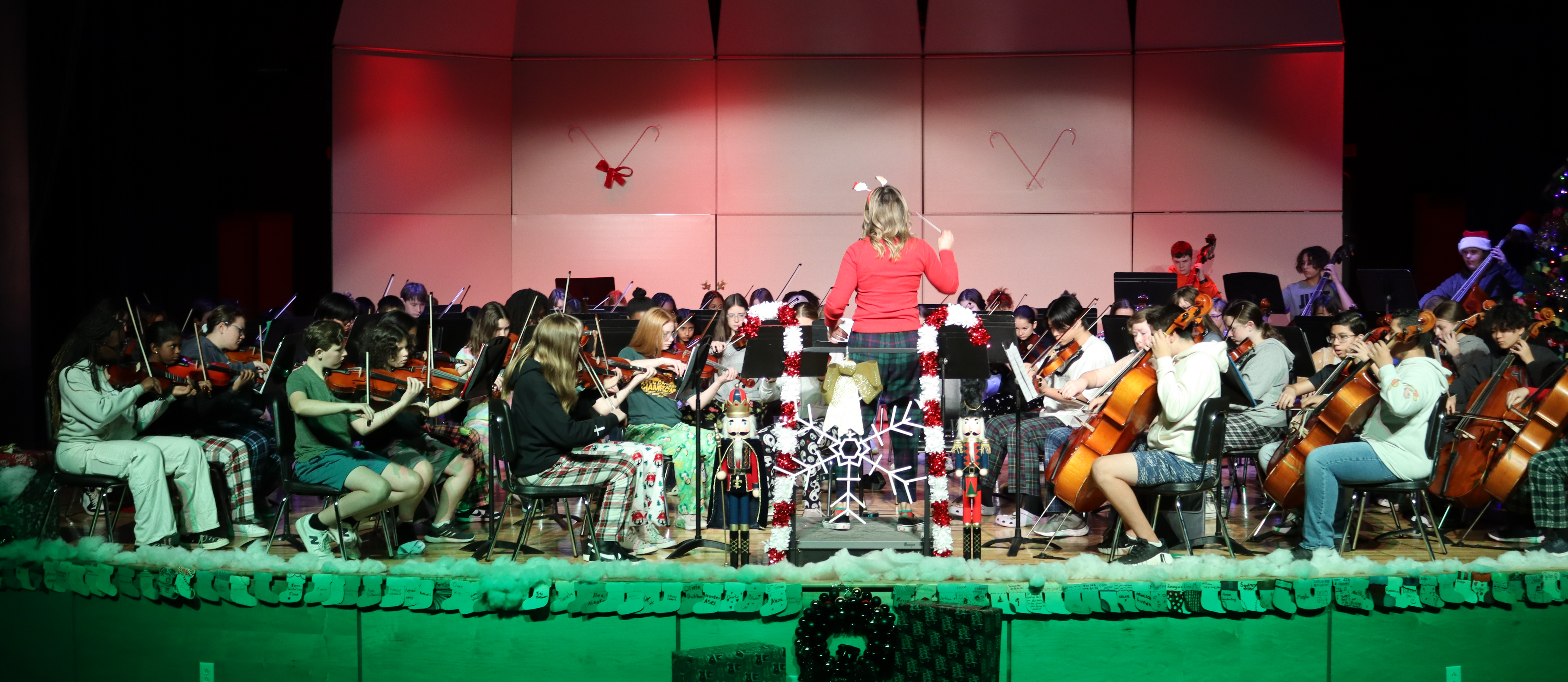 GBMS Orchestra rehearsing for a holiday performance