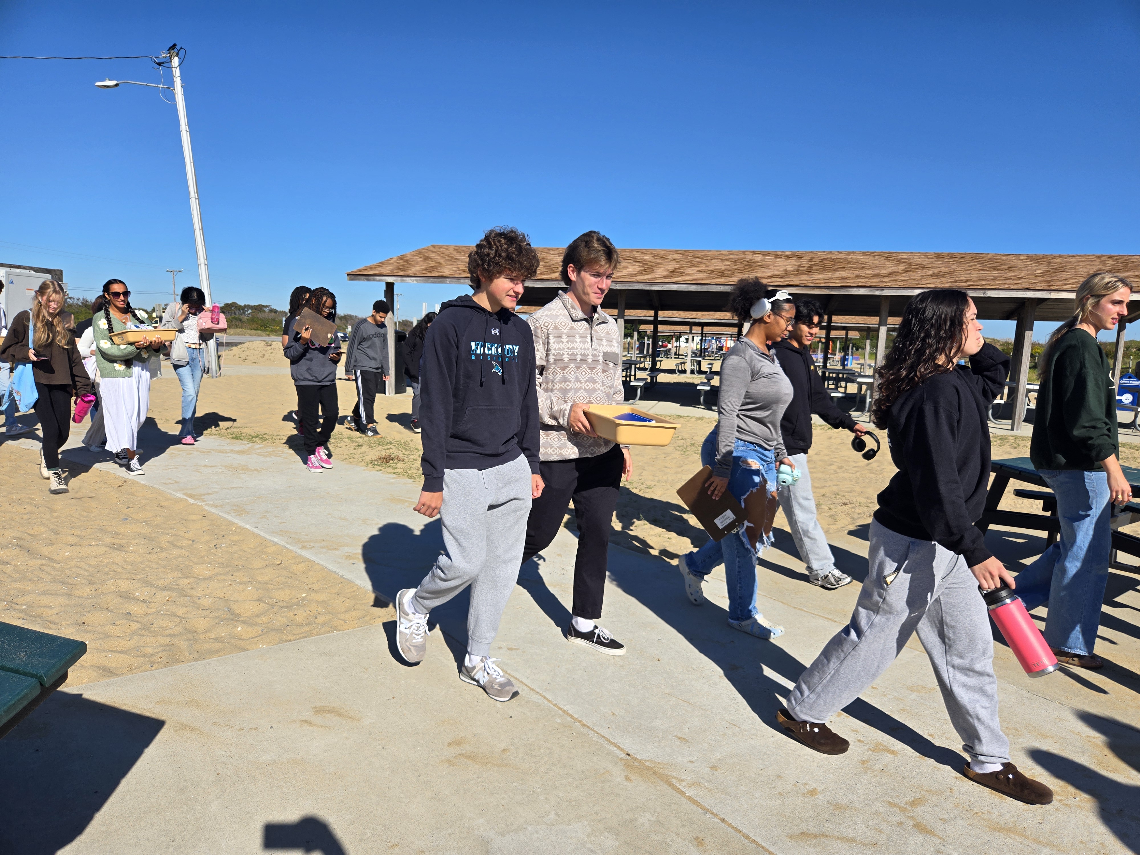 DE Geology students on a field trip to Little Island, VB, for an outdoor lab.