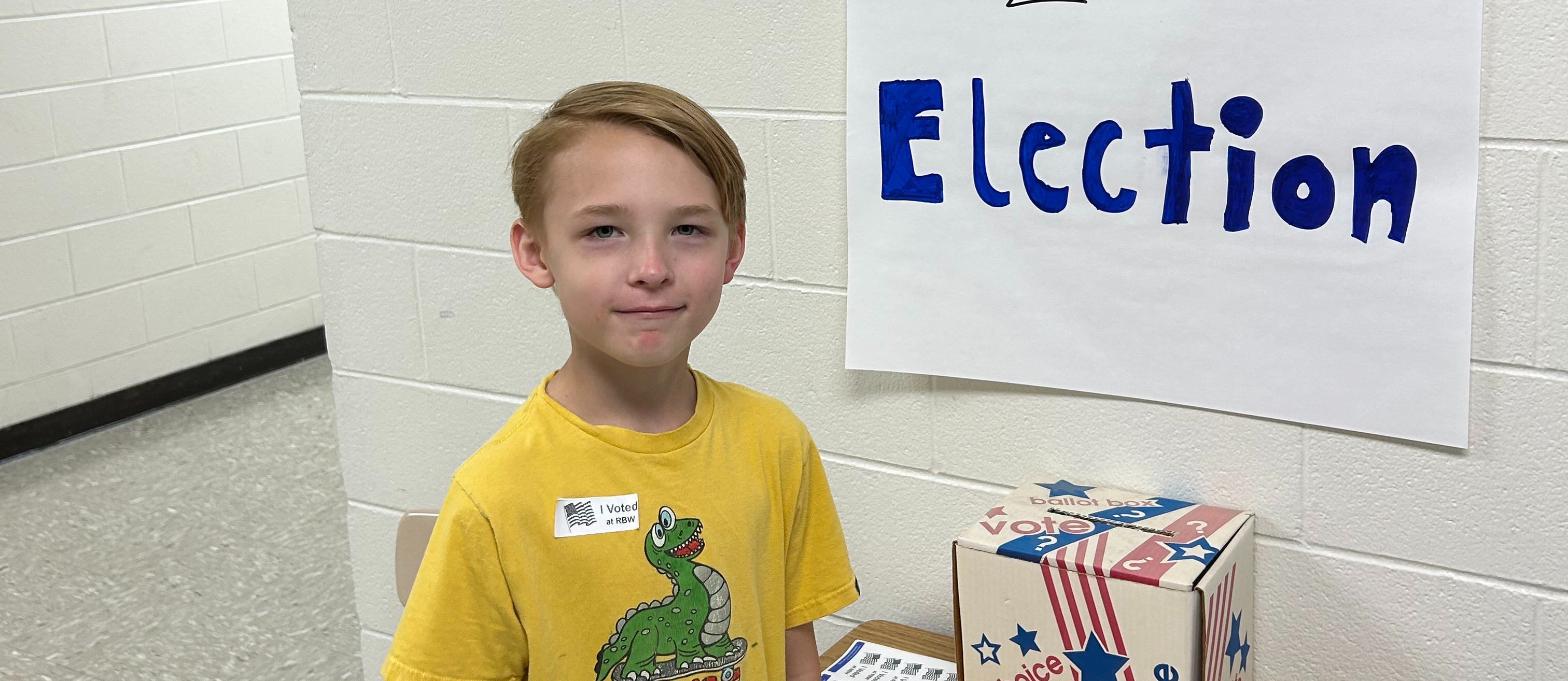 Student at mock election