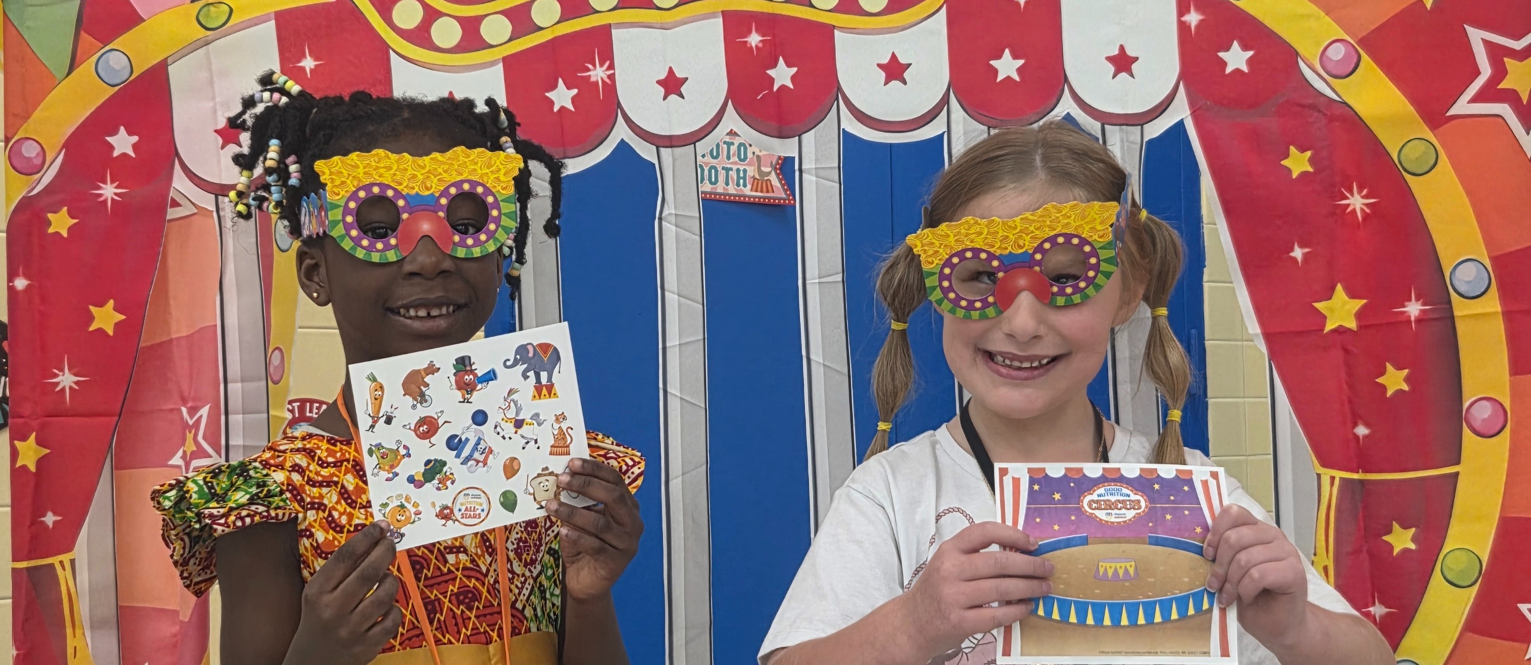 Students enjoying School Lunch Week