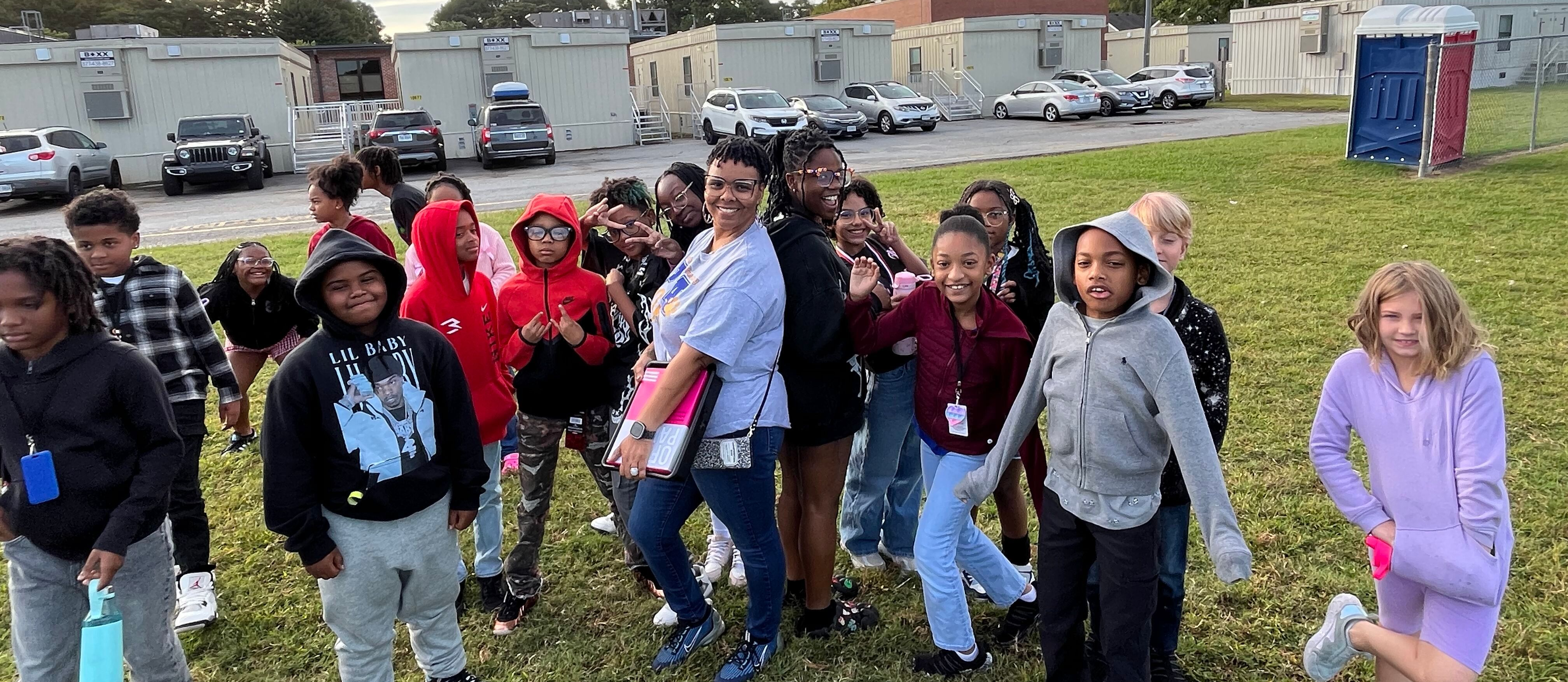 students at fun run