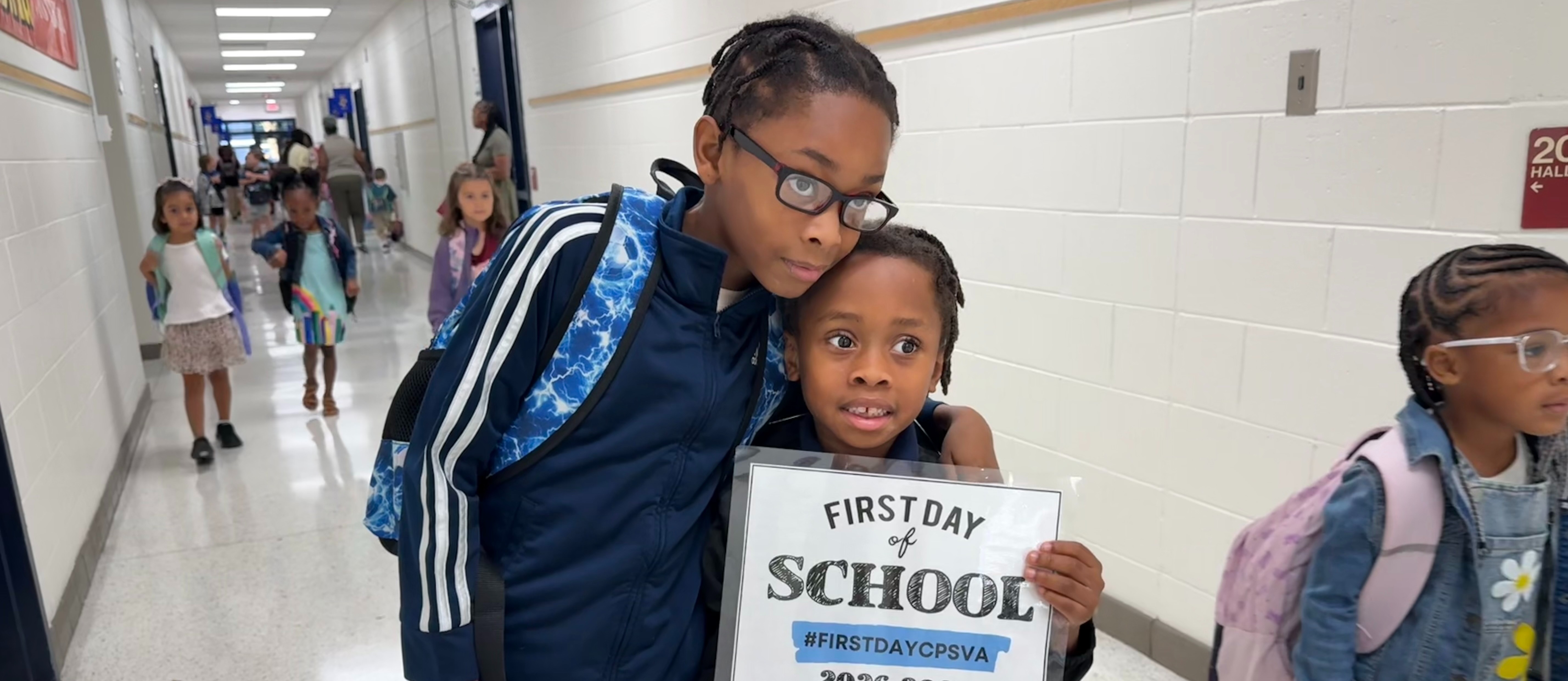 students on the first day of school
