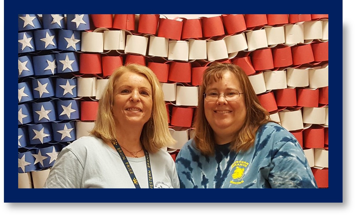 (Left to Right) Mrs. Chetister (Library Secretary) and Mrs. Waggoner (Librarian)