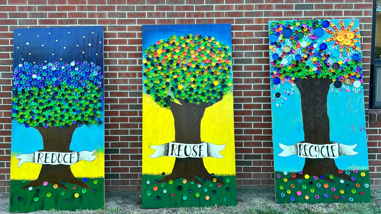 Reduce Reuse and Recycle Bottle Cap Trees