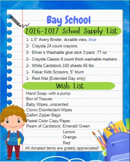 2026-2027 Supply List