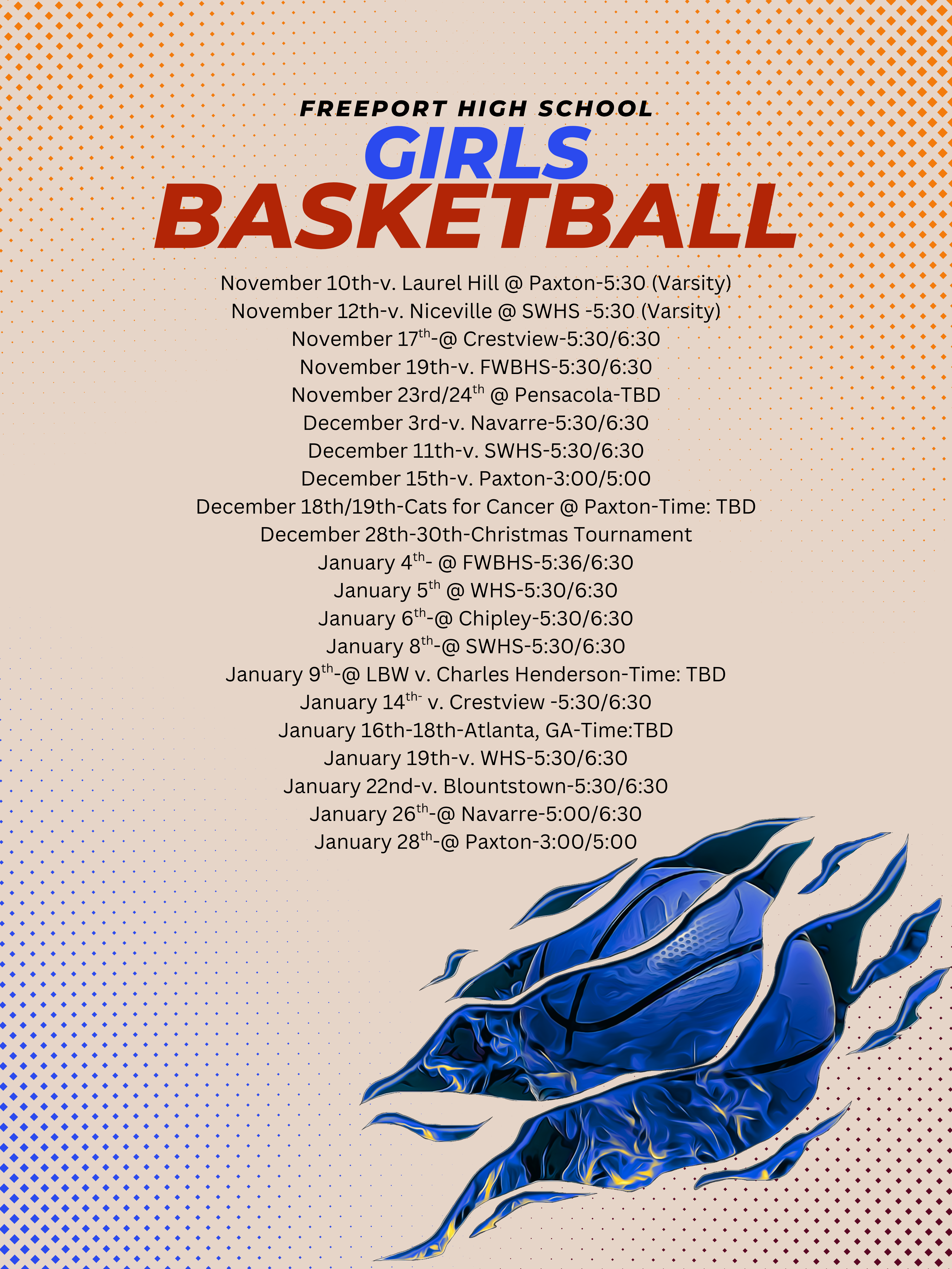Girls Basketball Schedule 