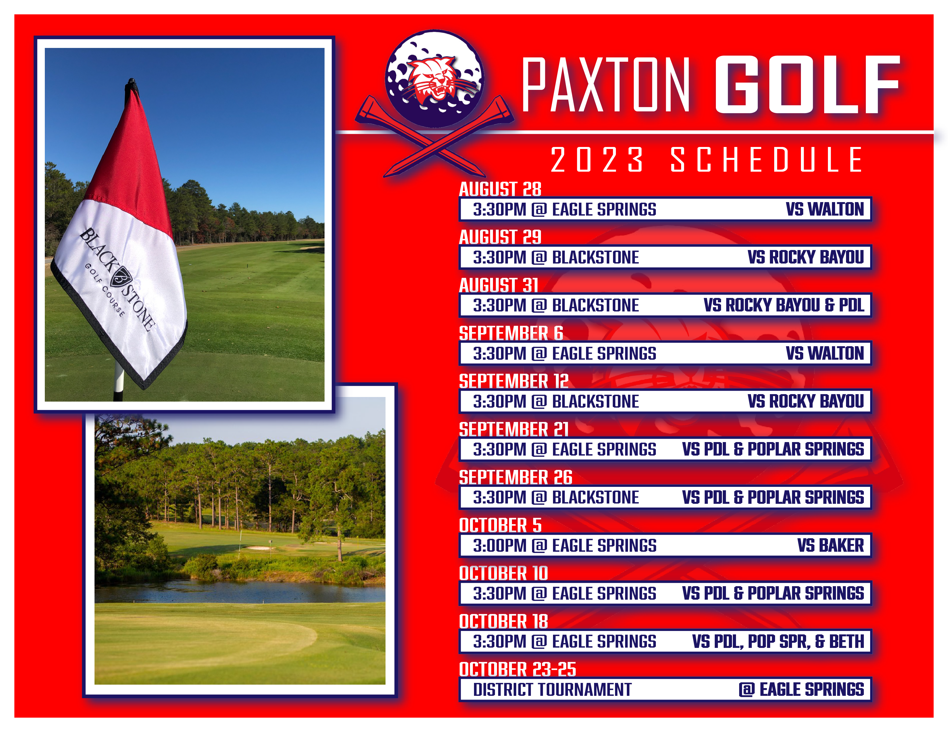 golf schedule