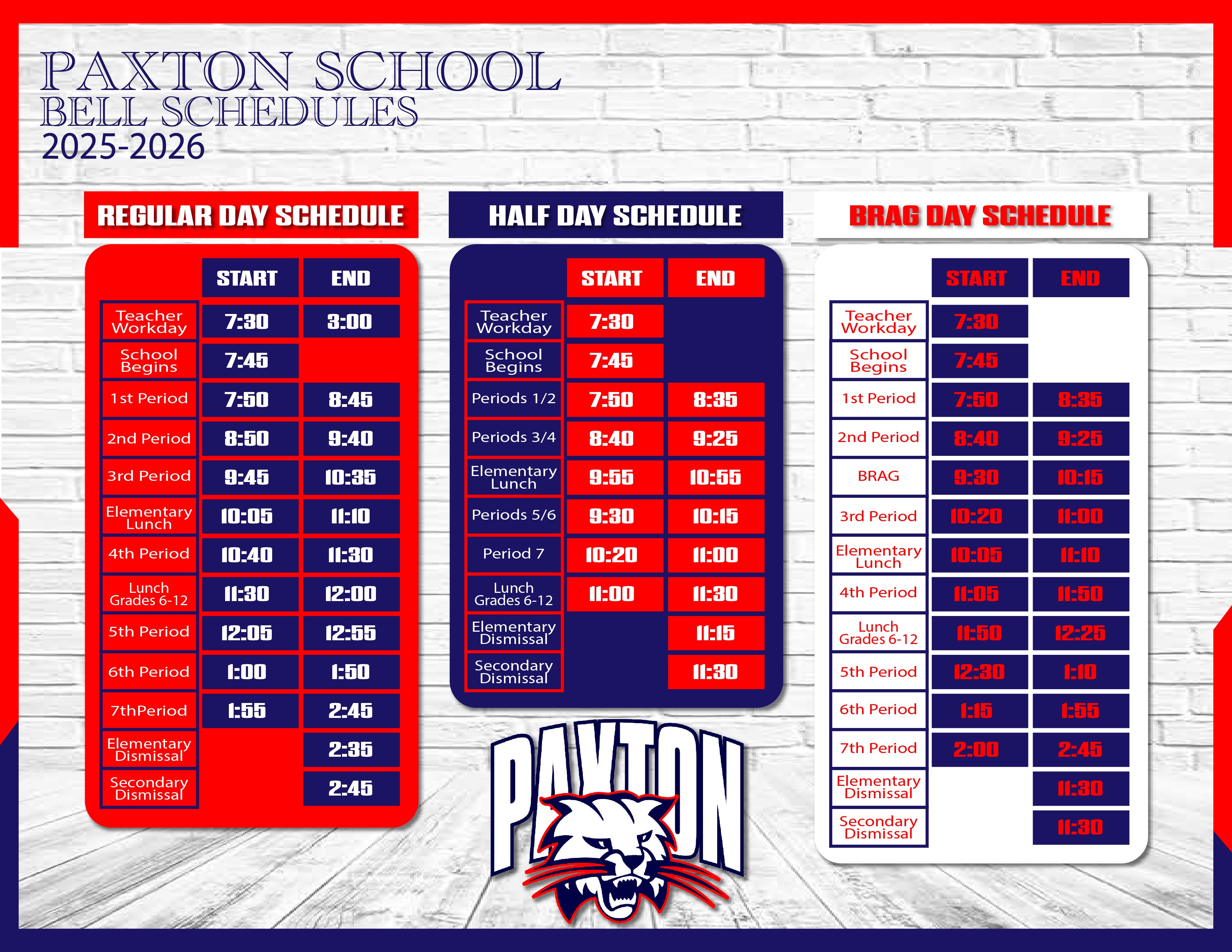2025-26 Bell Schedules