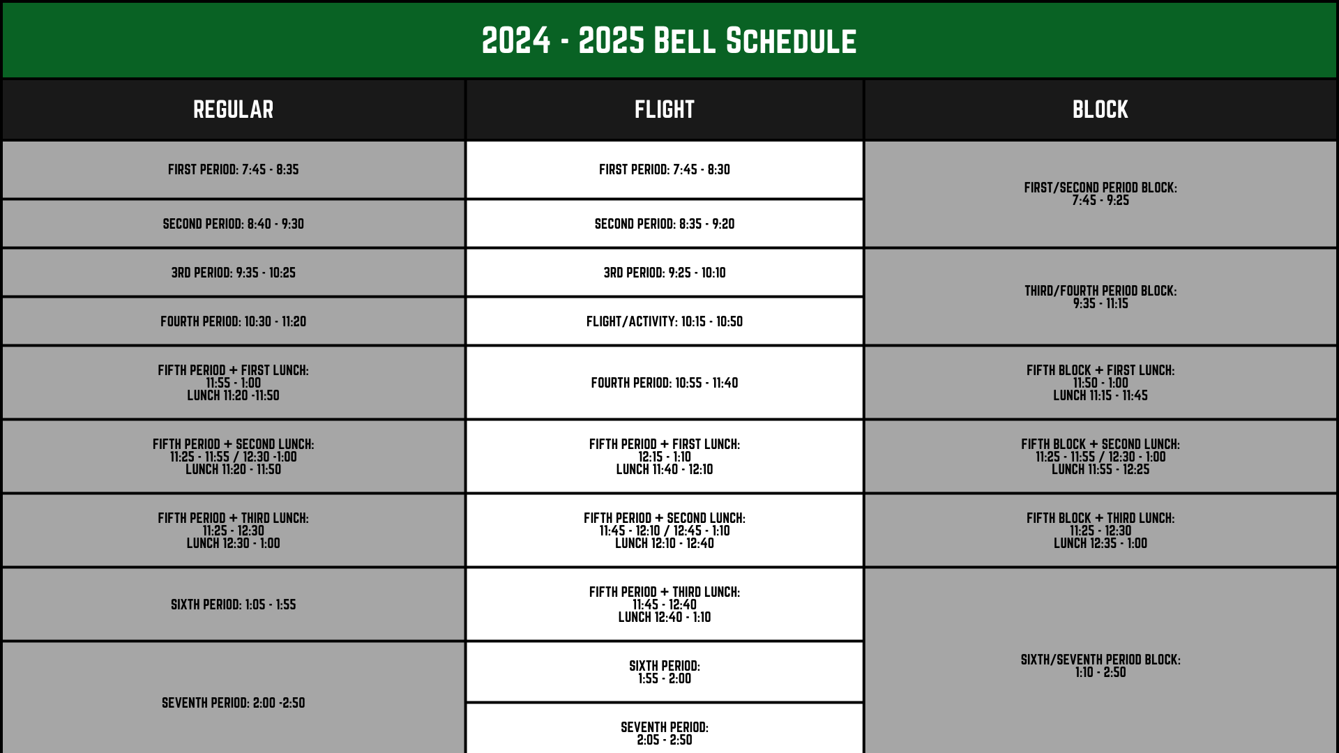 Bell Schedule