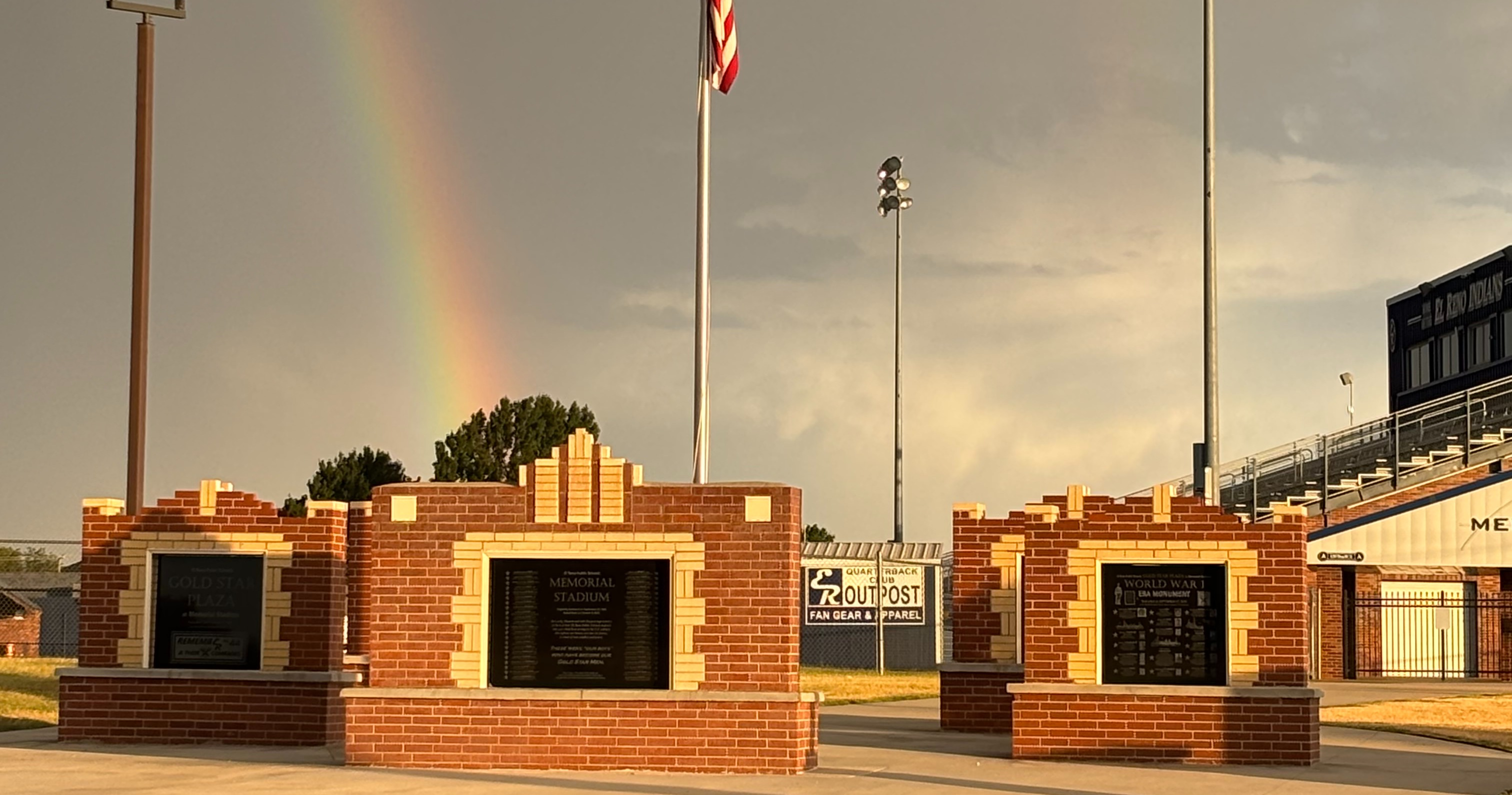 rainbow over the stadium