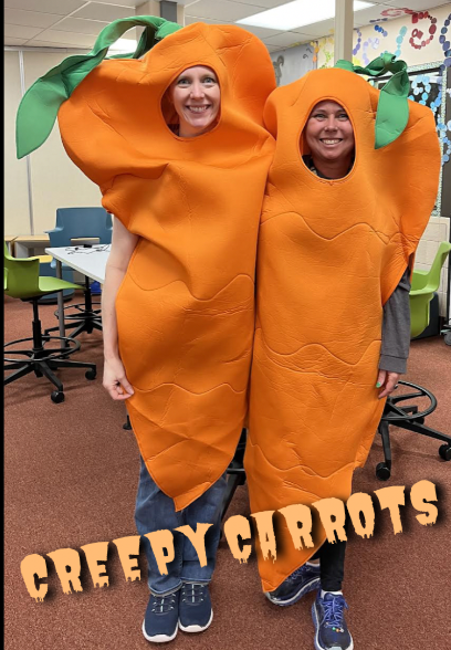 staff dressed up as creepy carrots