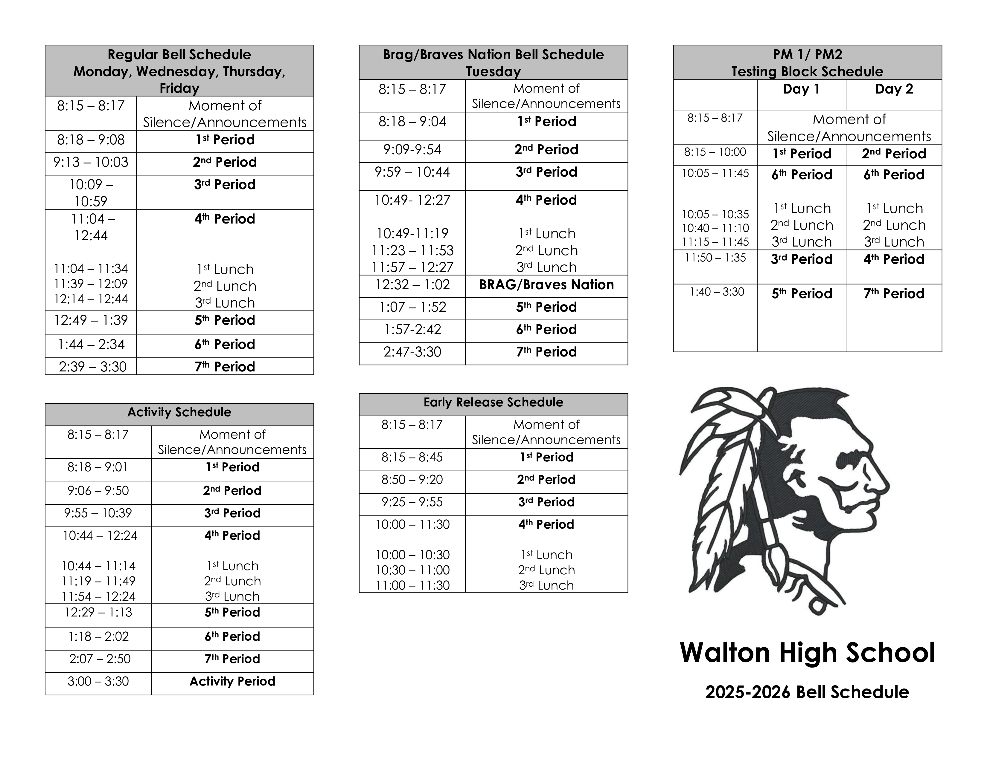 25-26 Bell Schedules