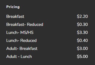 Menu Prices