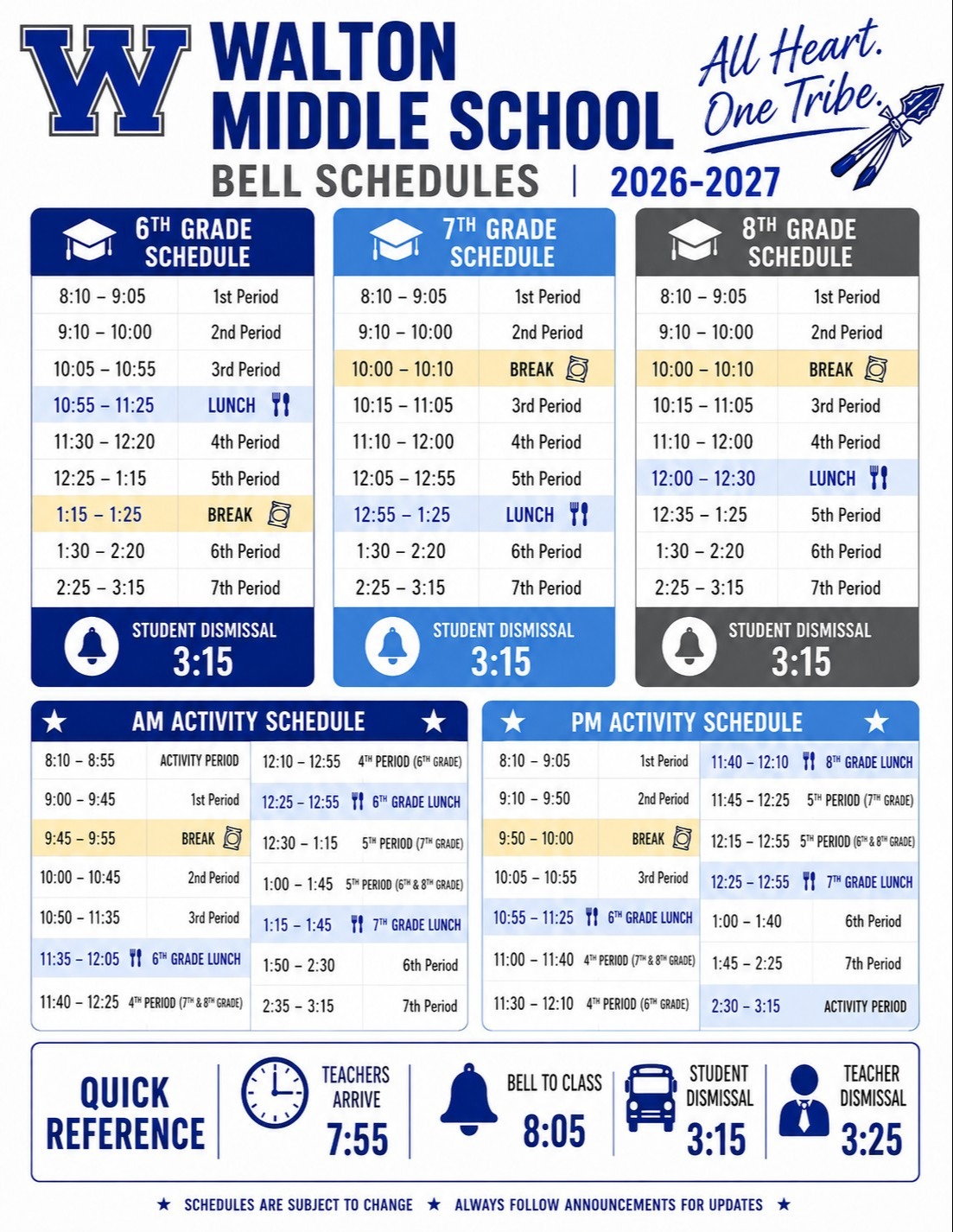 6th Bell Schedule