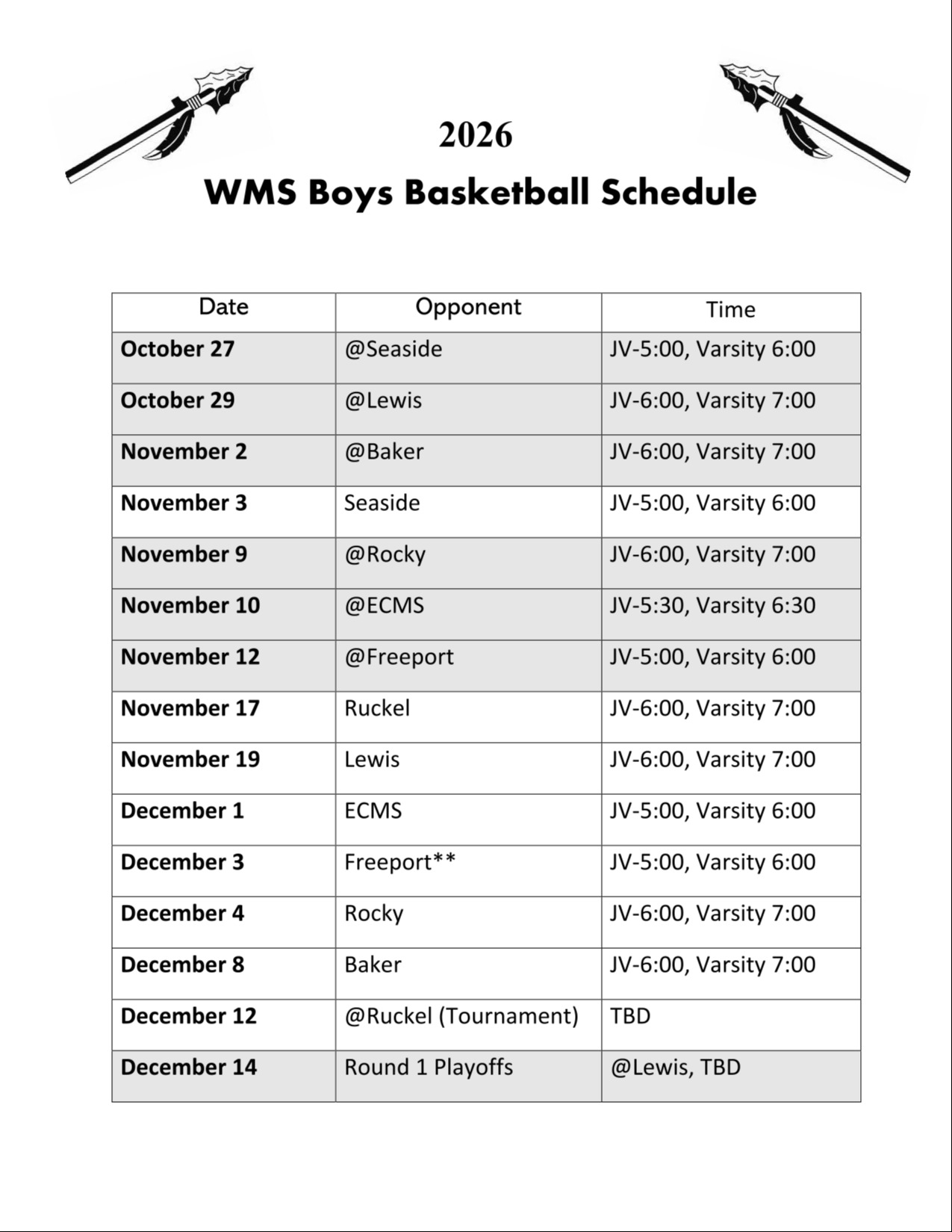 Schedule 1