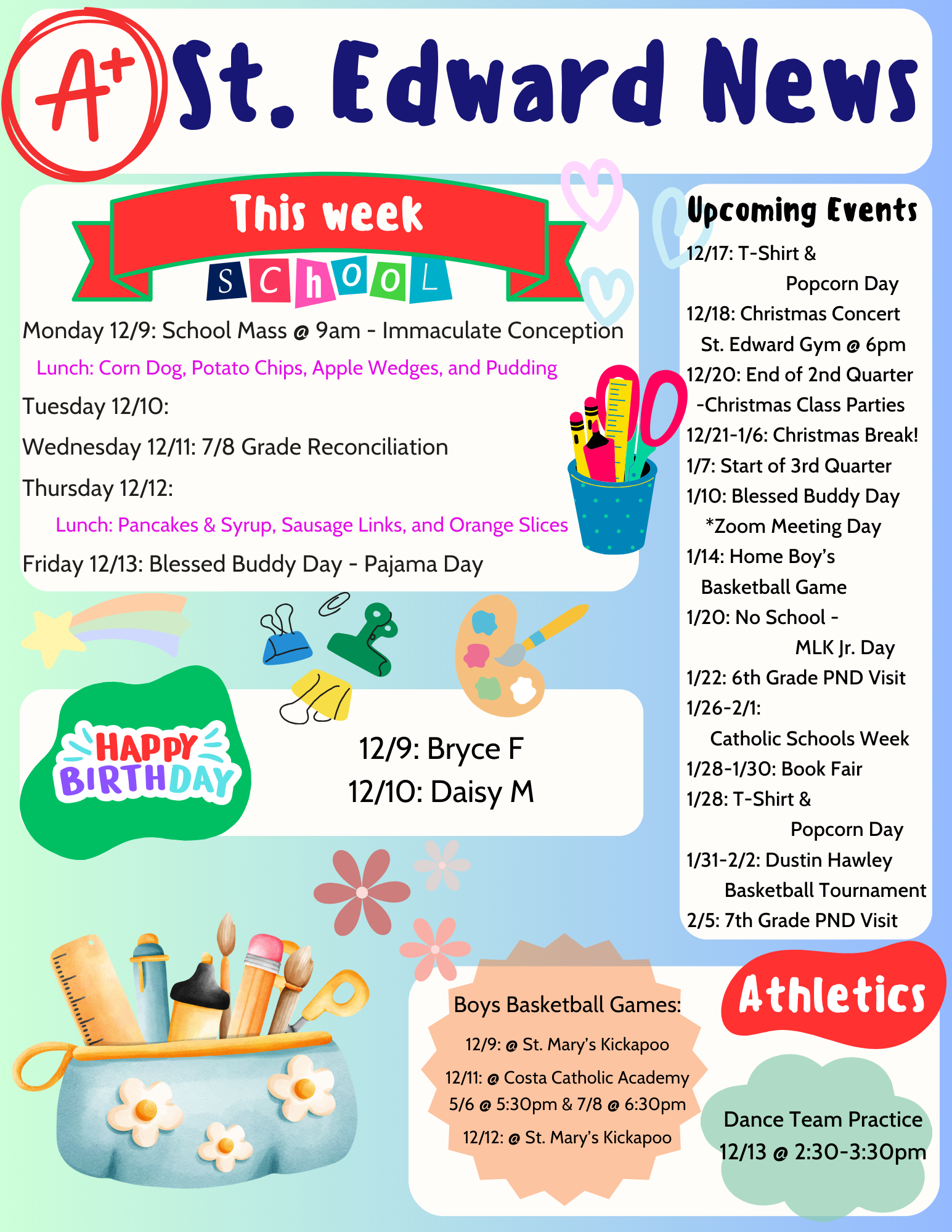 School Newsletter 12-9-24