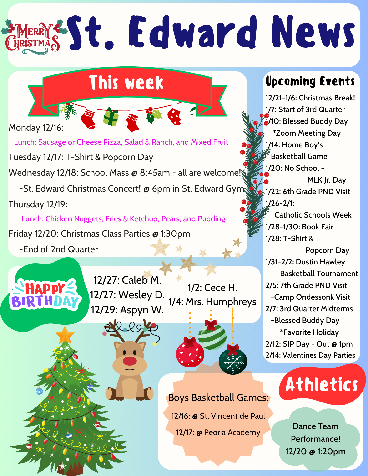 School Newsletter 12-15-2024