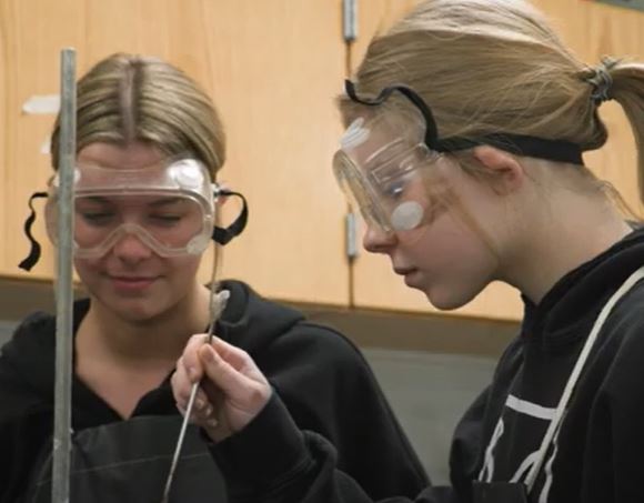 Students doing science experiments