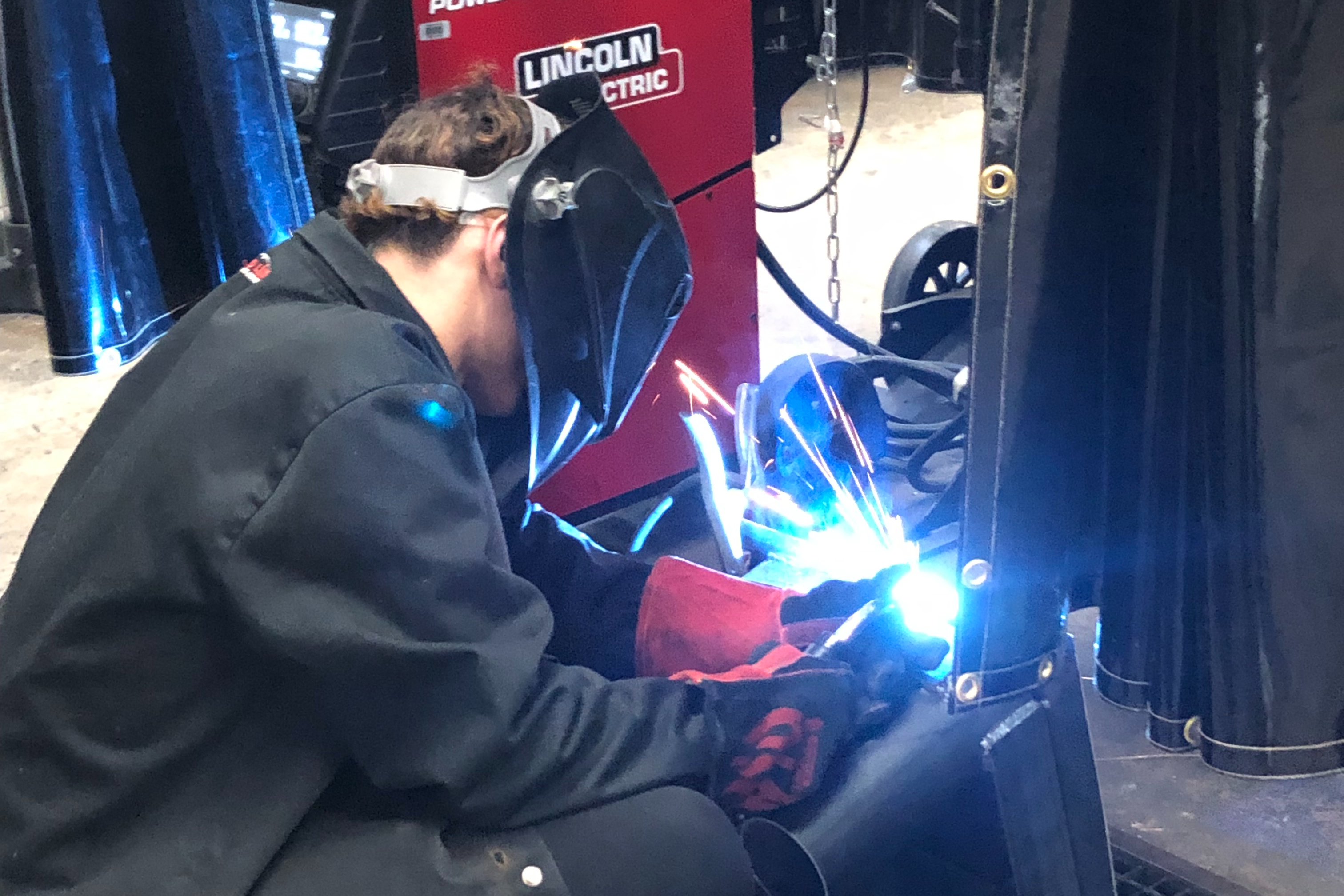 Student welding