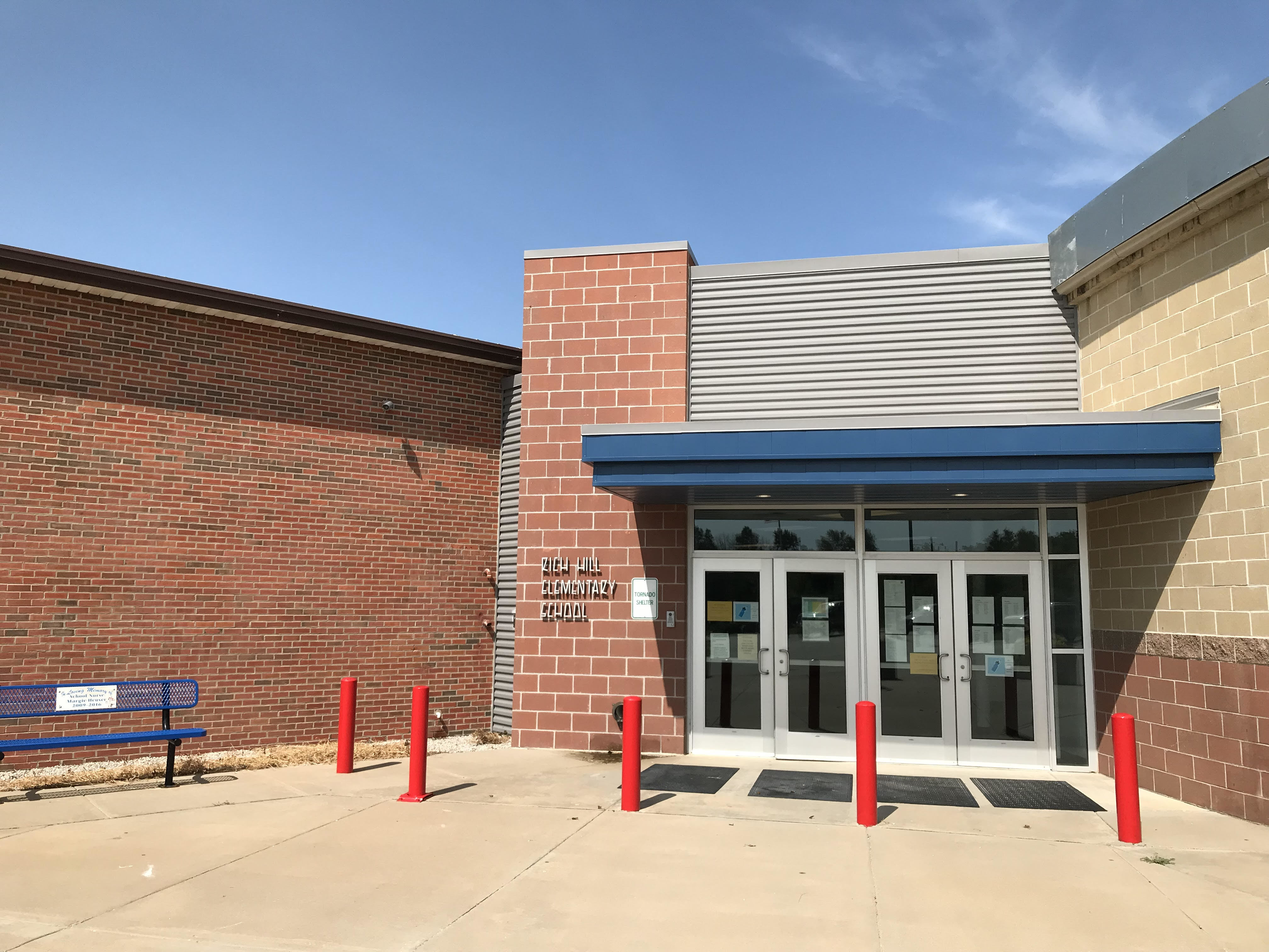 outside of school building 
