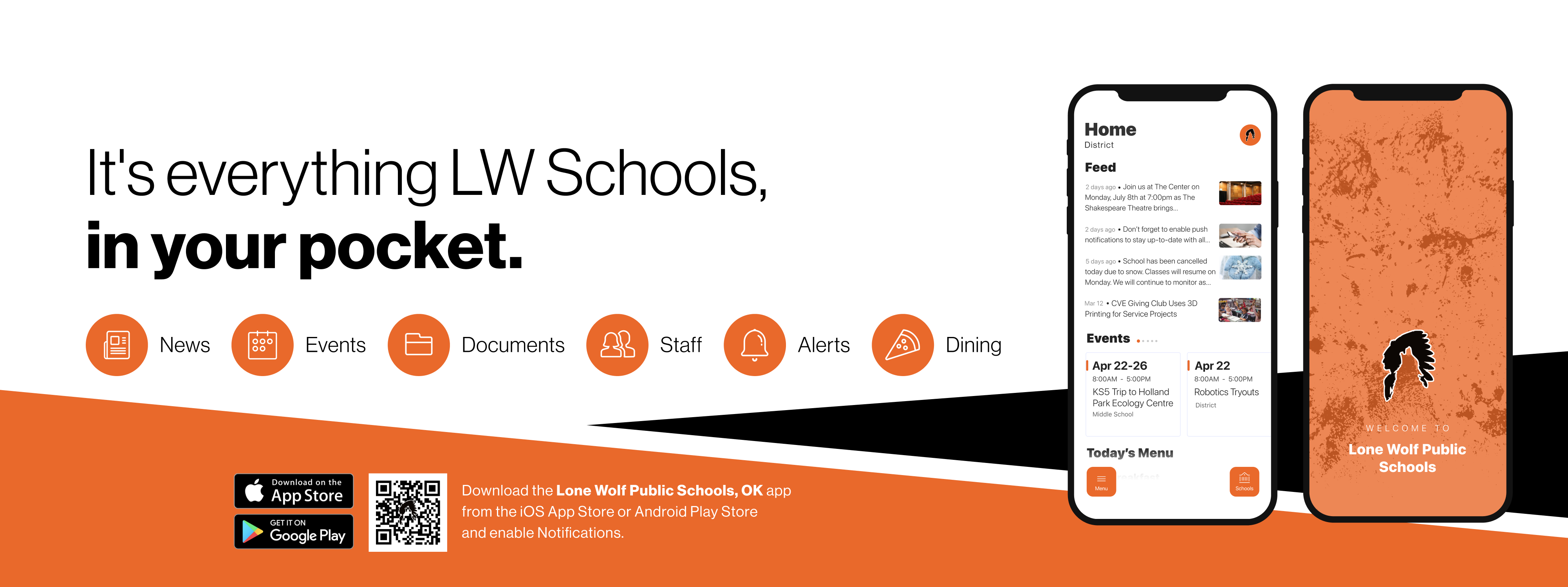 Say hello to Parent-Teacher chat in the new Rooms app. Download the Lone Wolf Public Schools app in the Google Play or Apple App store