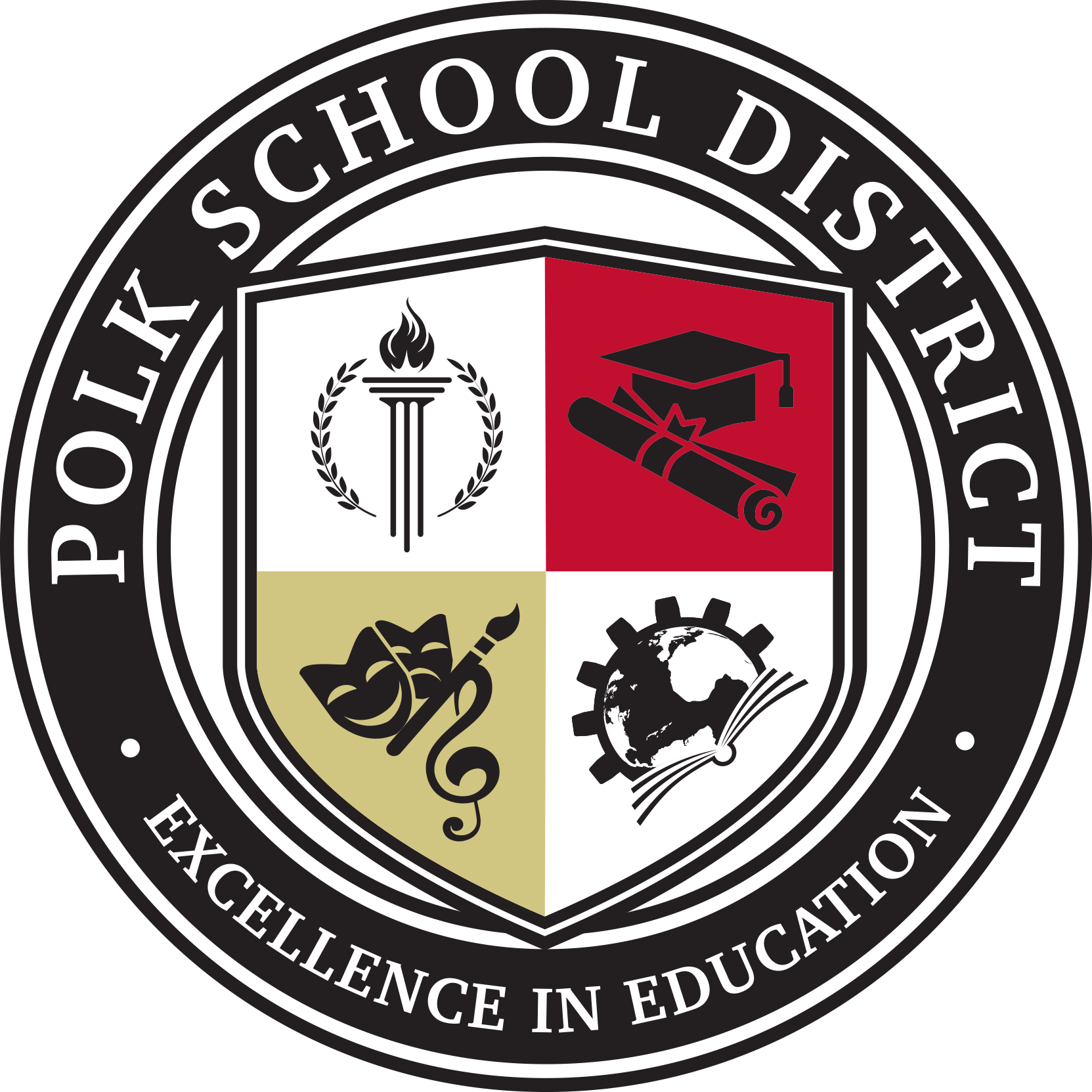 Polk School District Round Crest logo