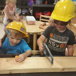 two kids with helmet 