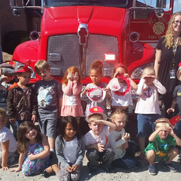 students with a truck 