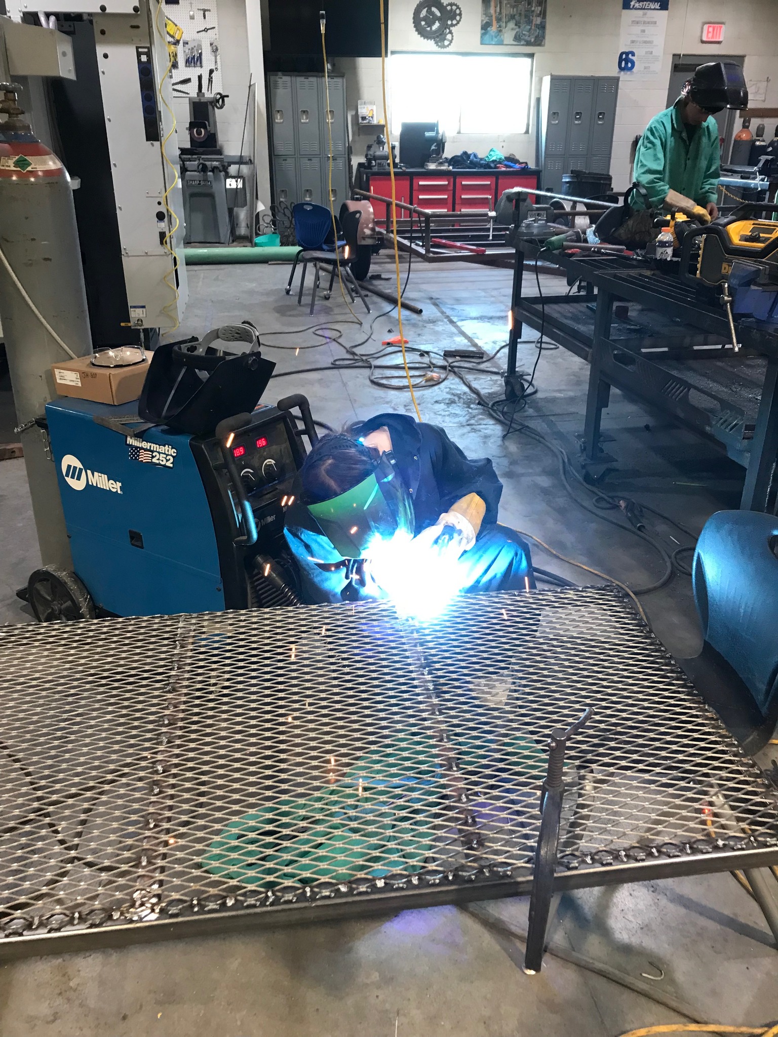 student welding