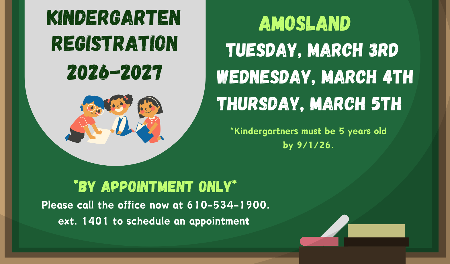 Amosland Kindergarten Registration 