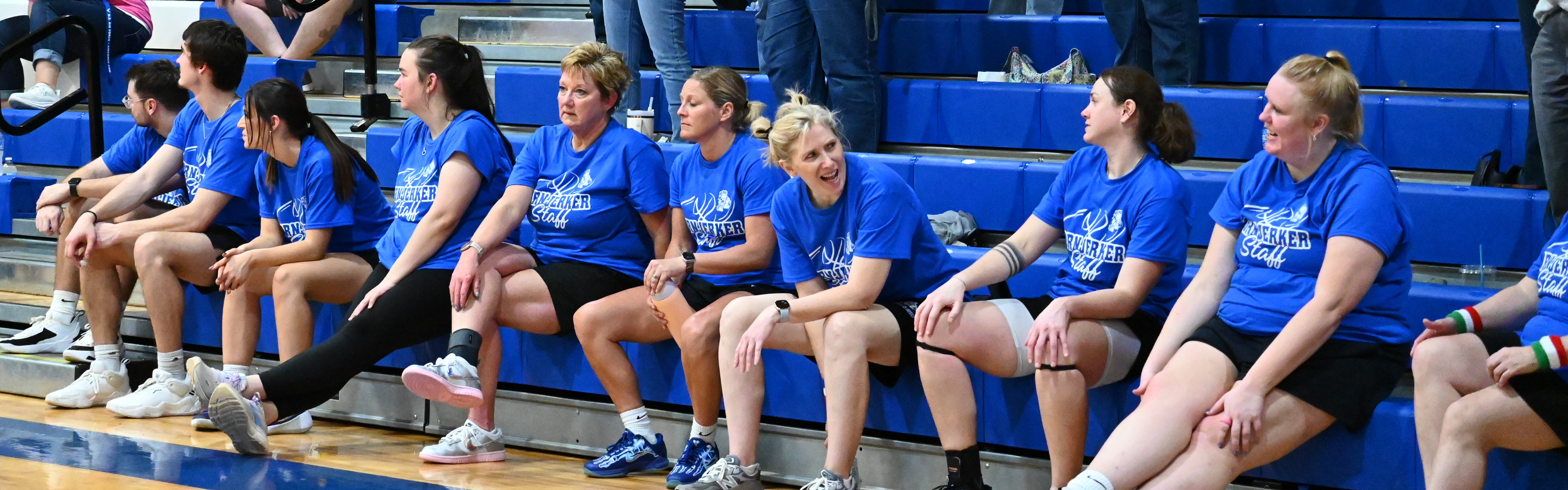 Staff bench during the game.
