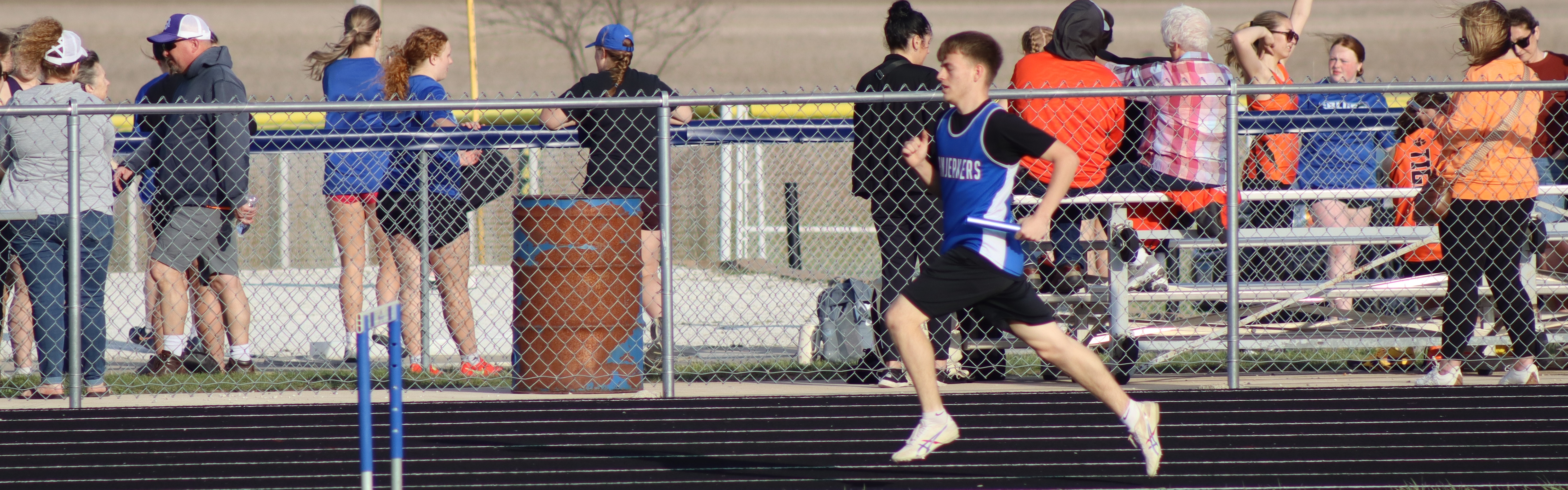 Track relay race at home.