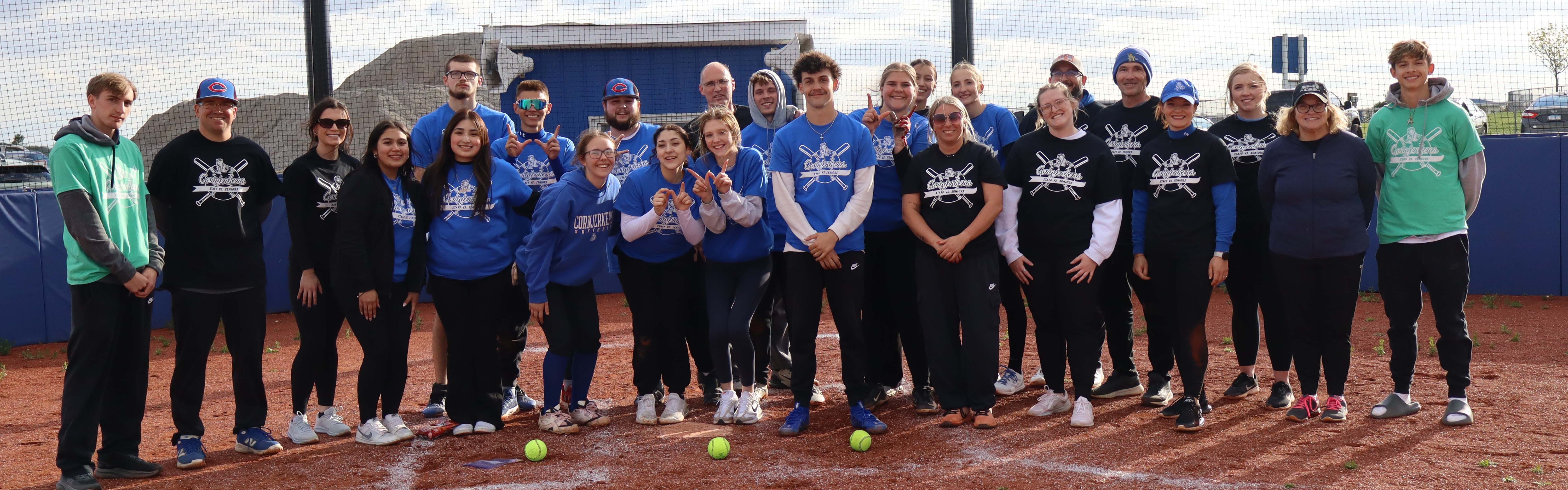 Seniors vs Staff softball game.  Seniors won!