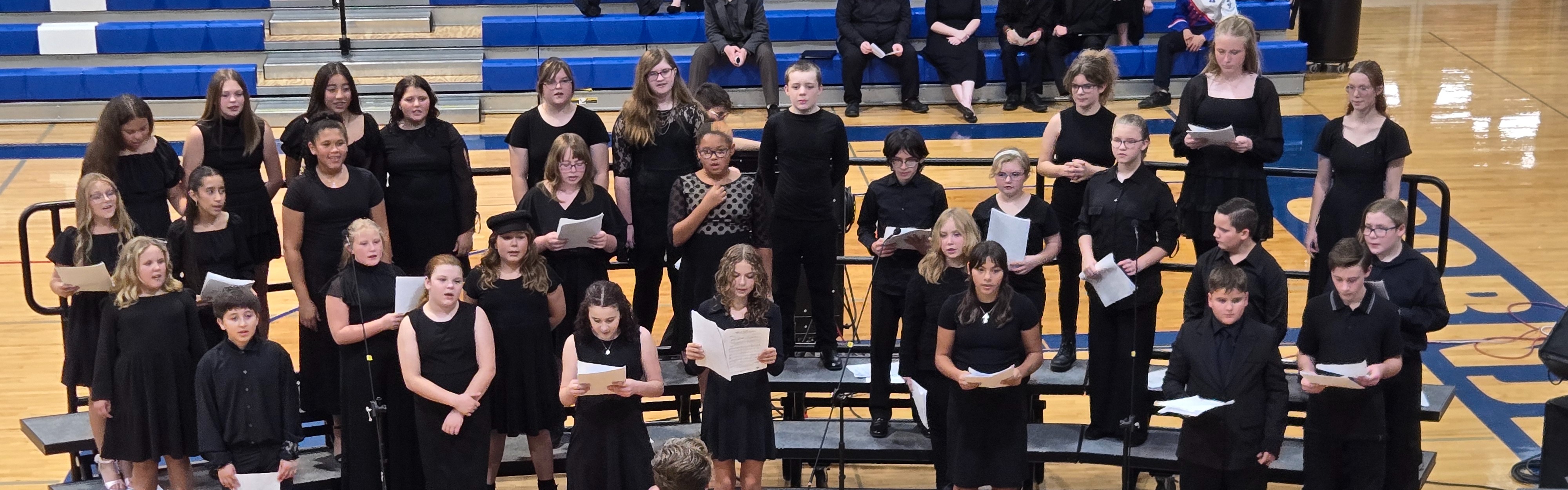 MS chorus performing at the Fall concert.