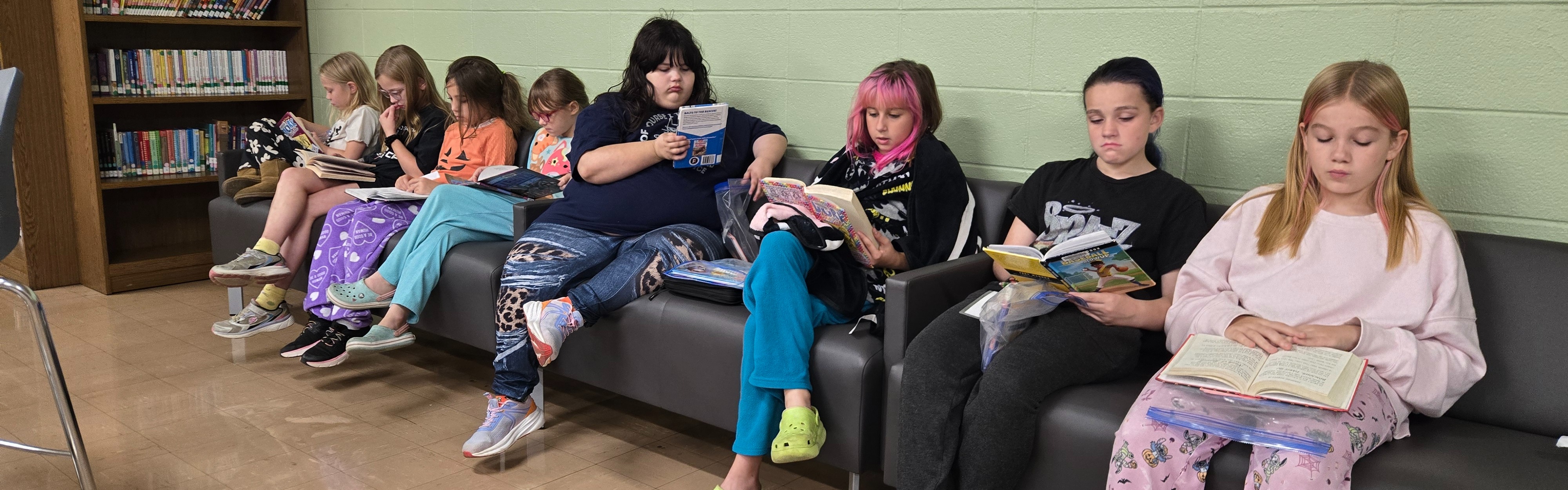 John Greer students reading in class.