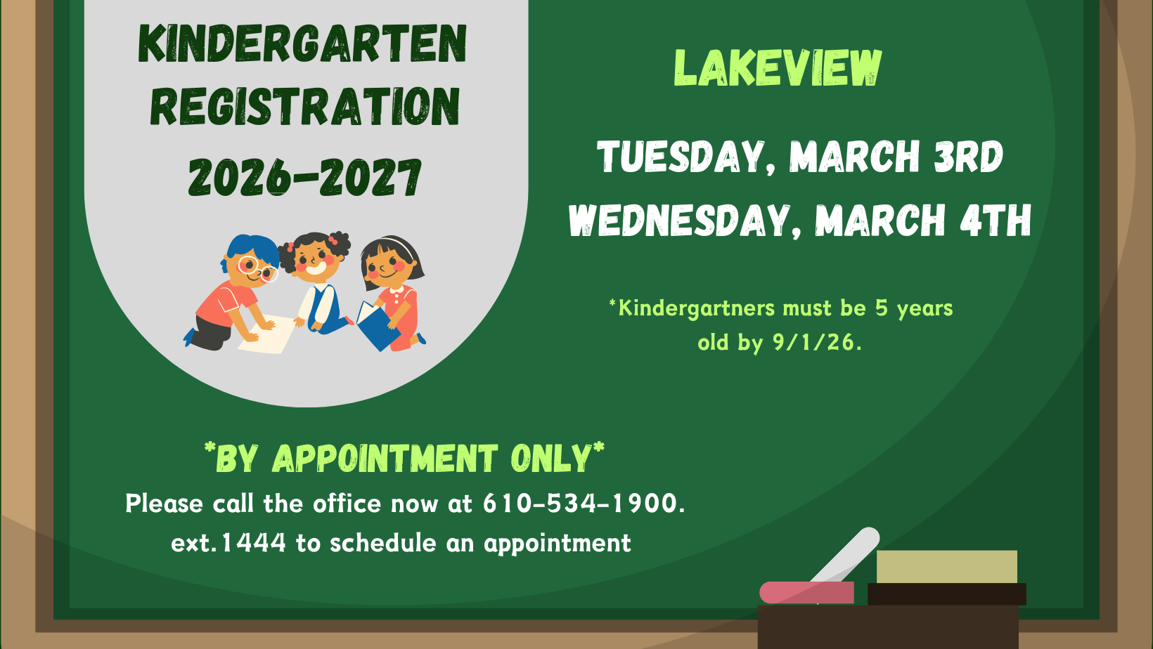 Lakeview Kindergarten Registration 