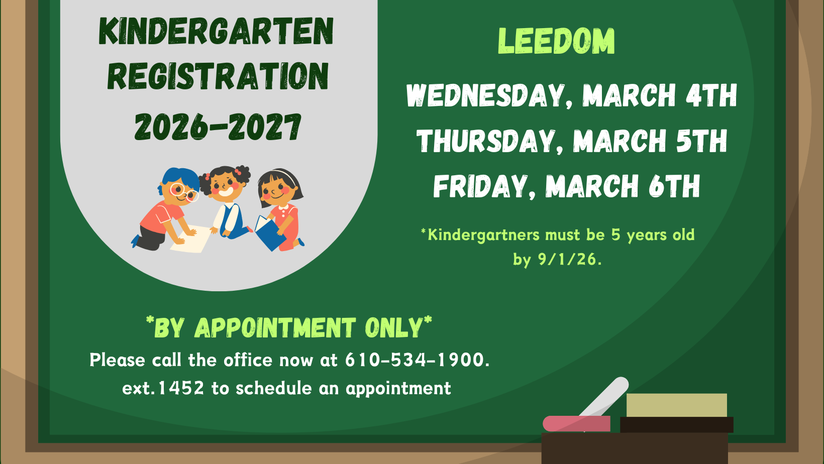 Leedom Kindergarten Registration 