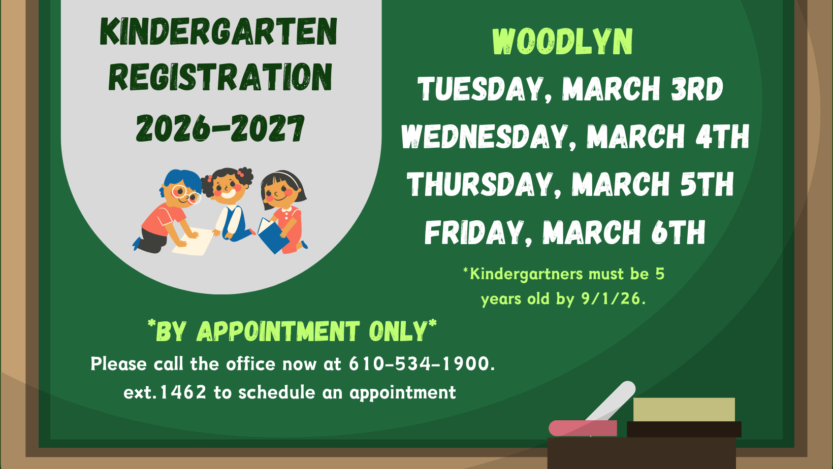 Woodlyn Kindergarten Registration 