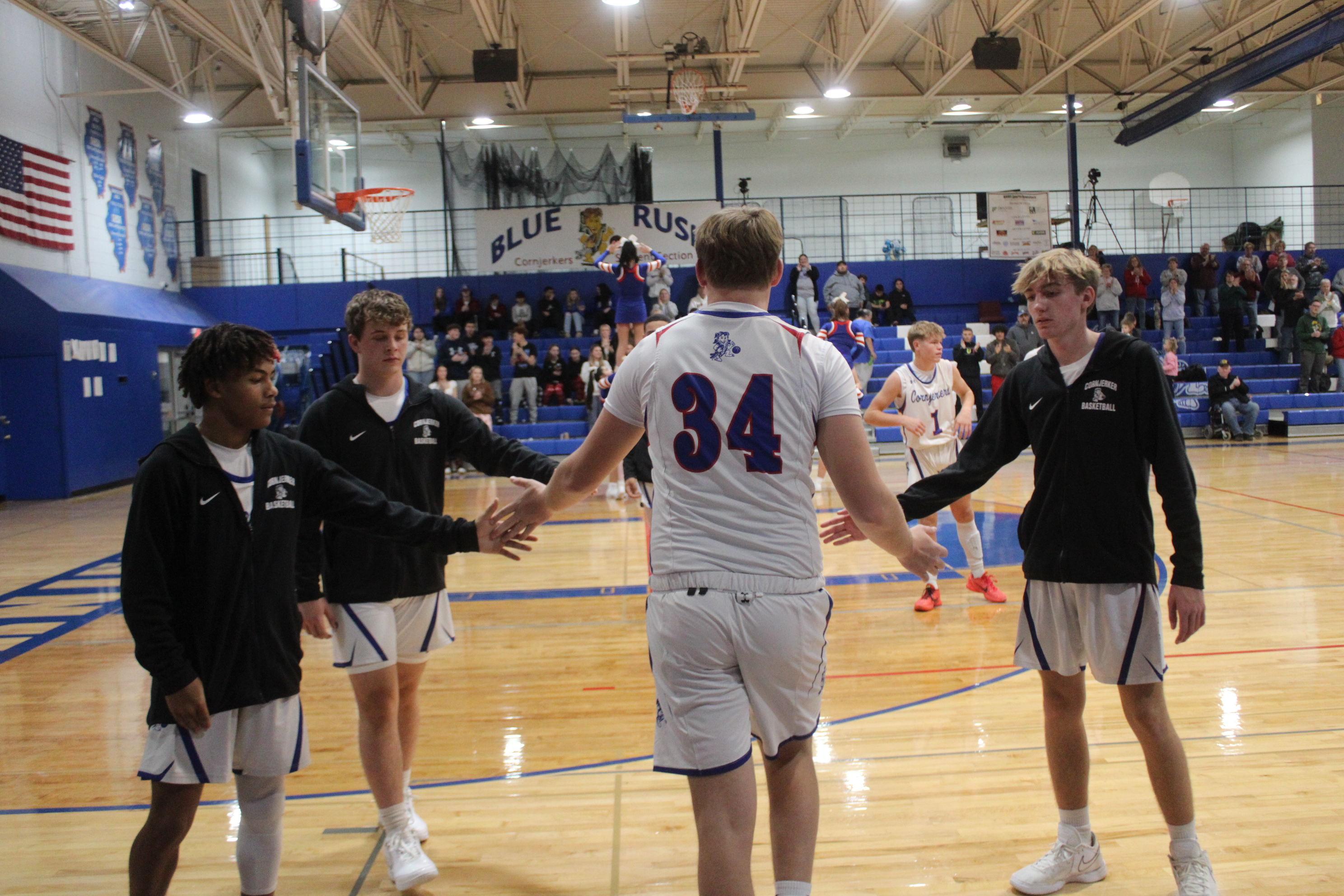 Cole walking out during the starting line-ups.