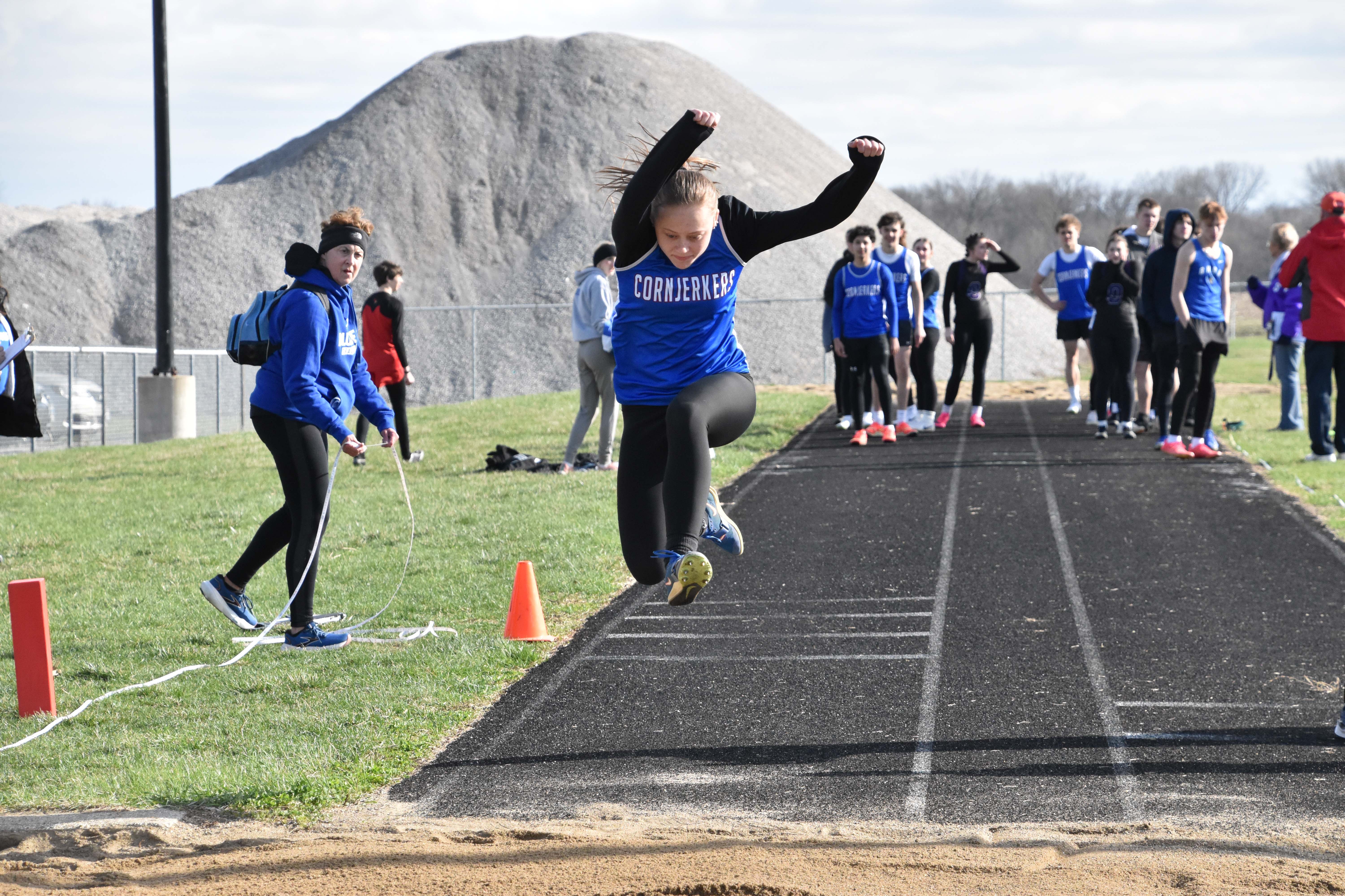 C. Dixon getting ready to land in the pit.