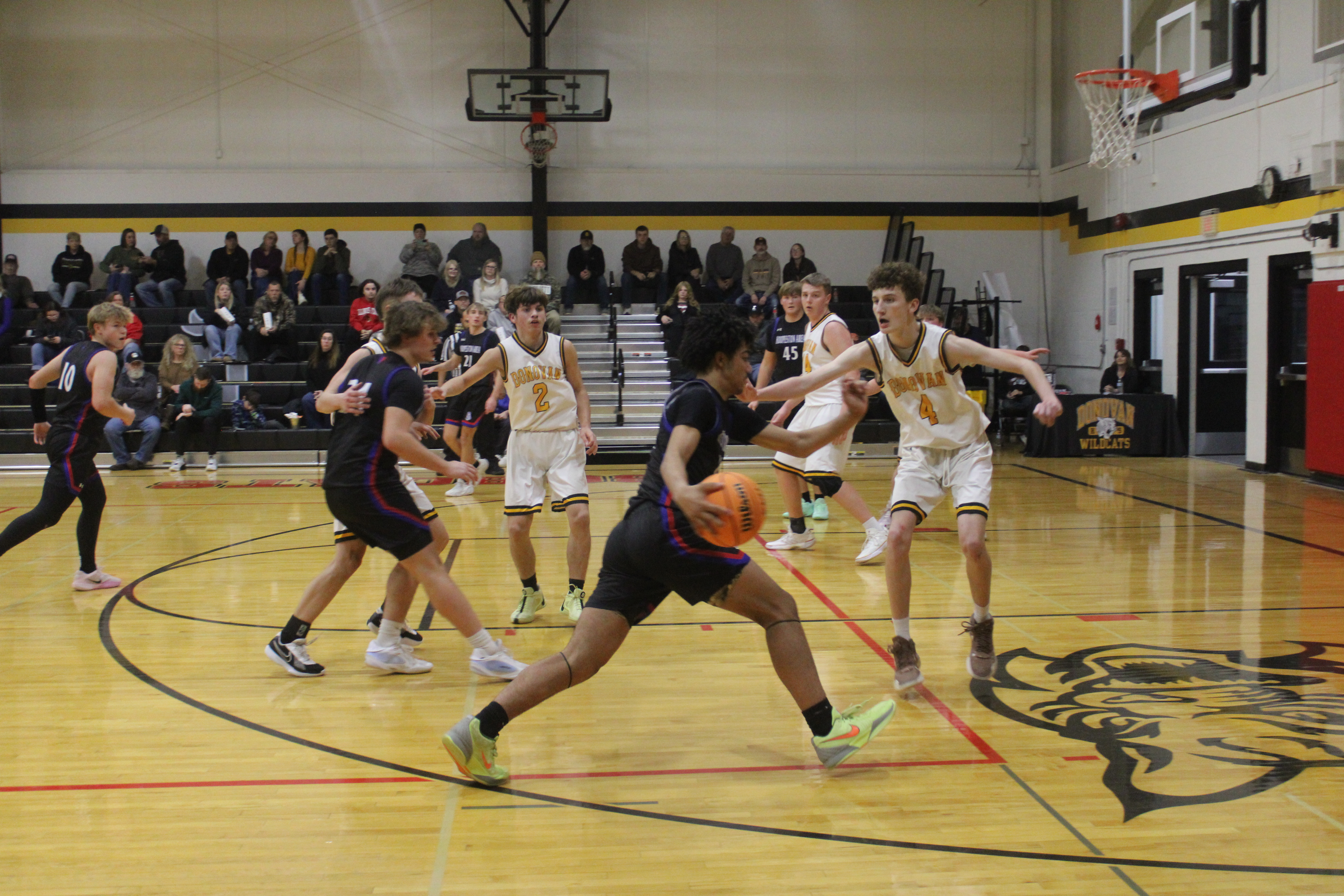 Barnett driving at Donovan.