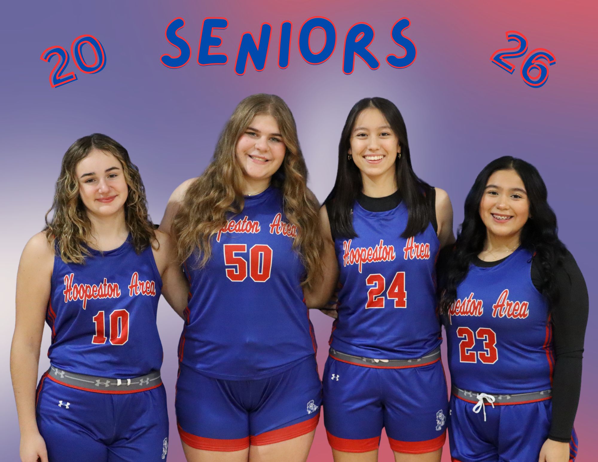 Senior girls bball players.