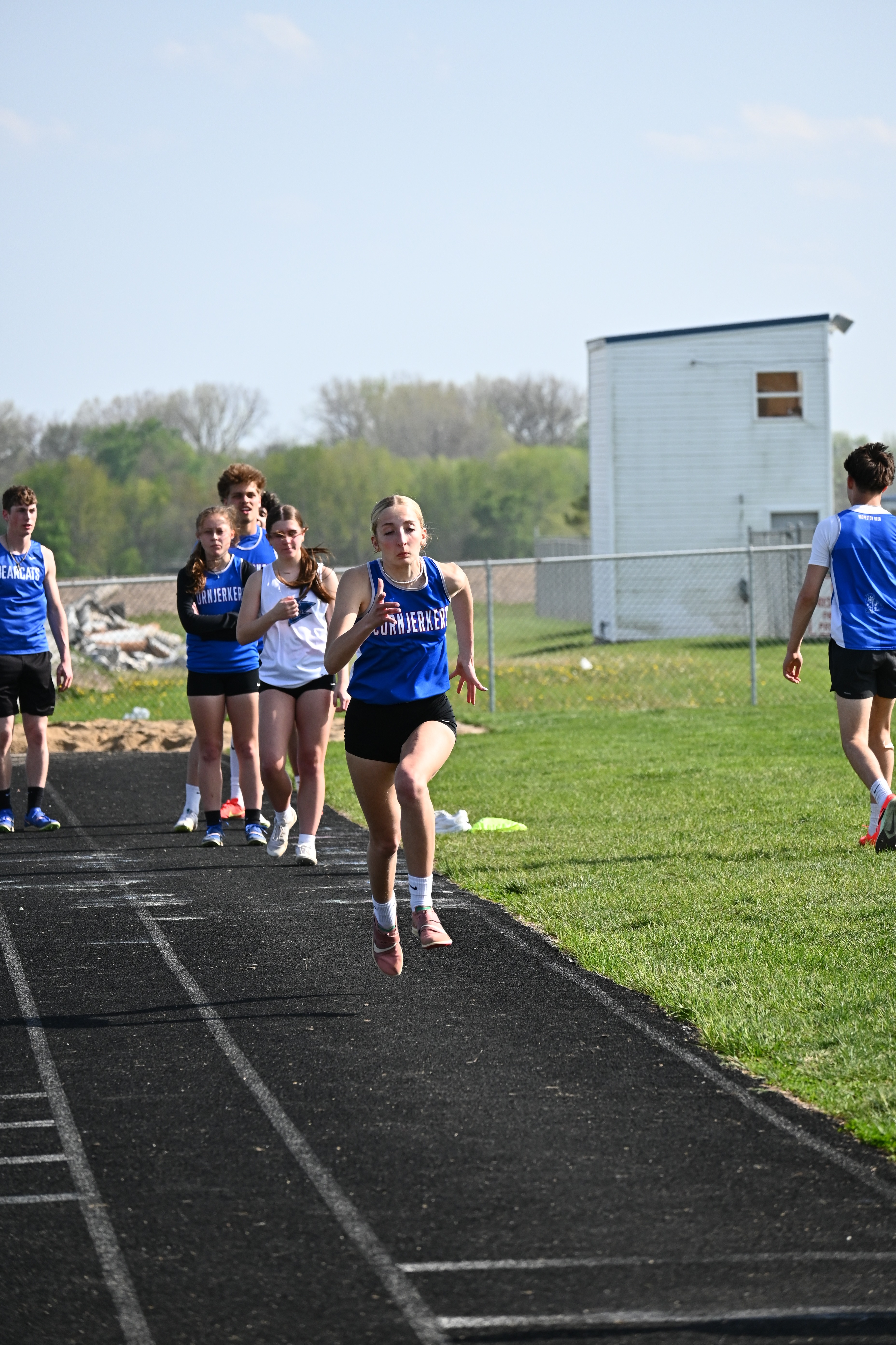 Abbie  on her long jump attempt.